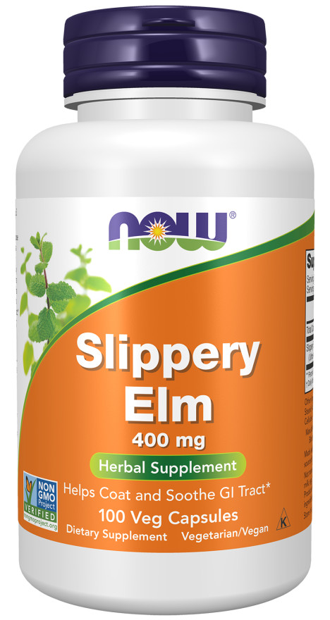 Now Foods Slippery Elm 400 mg 100 Veg Caps 06/2030EXP