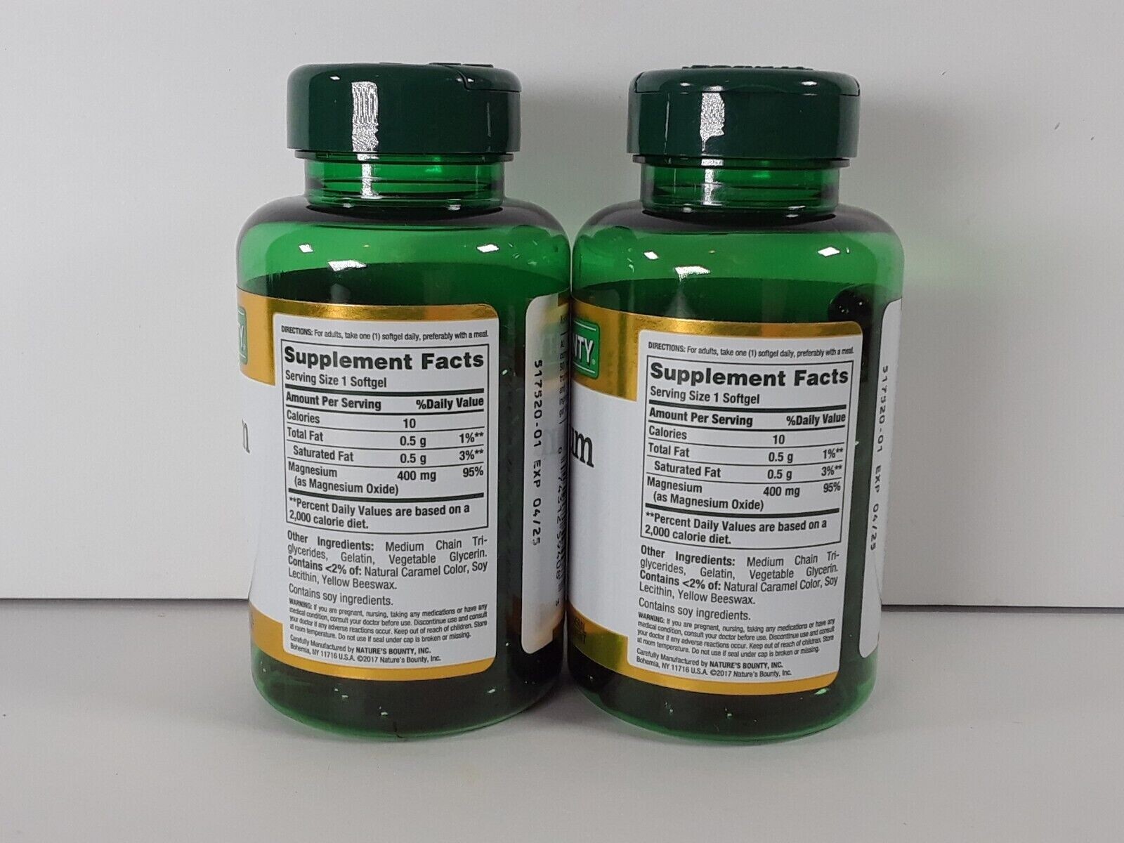 2 Pack MAGNESIUM 400mg Bone Muscle Health 150 RapidRelease Softgels 2×75 Non-GMO