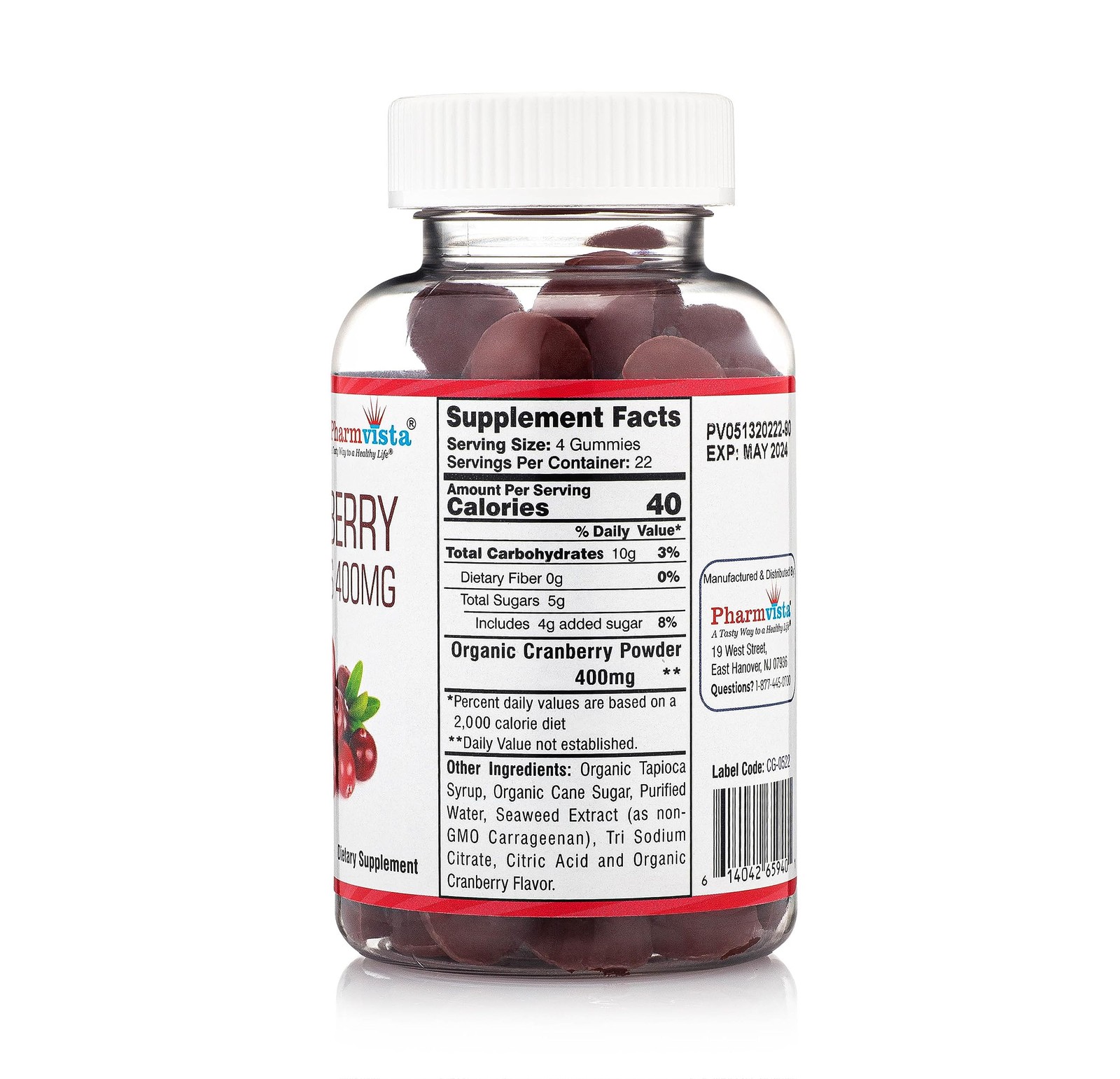 Cranberry Gummies for Kids & Adults 400mg-Gluten Free Allergen Free Nutrient …