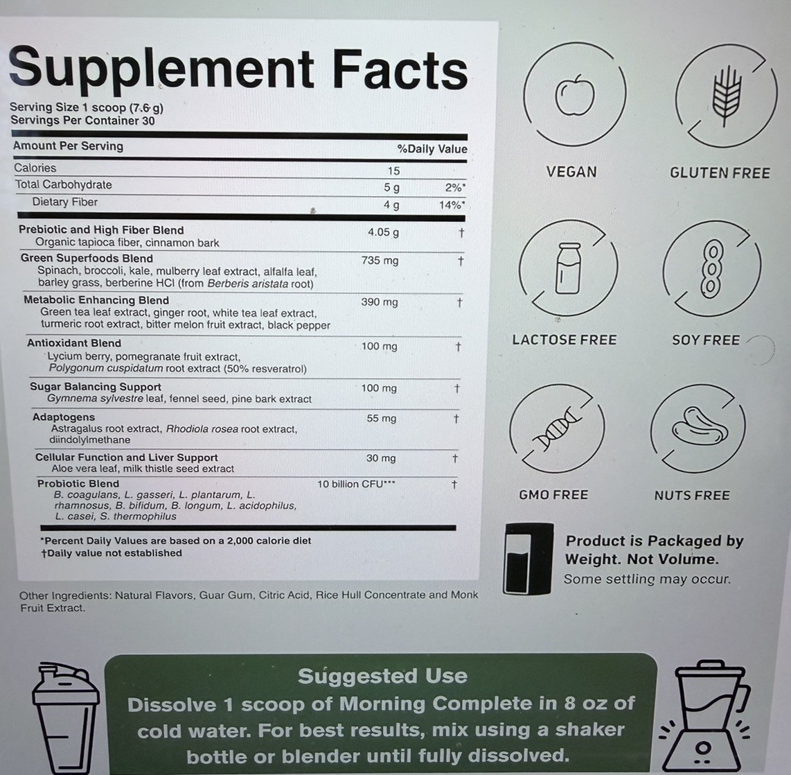 ActivatedYou Morning Complete Nutritional Supplement Apple Cinnamon 8 oz , 228 g