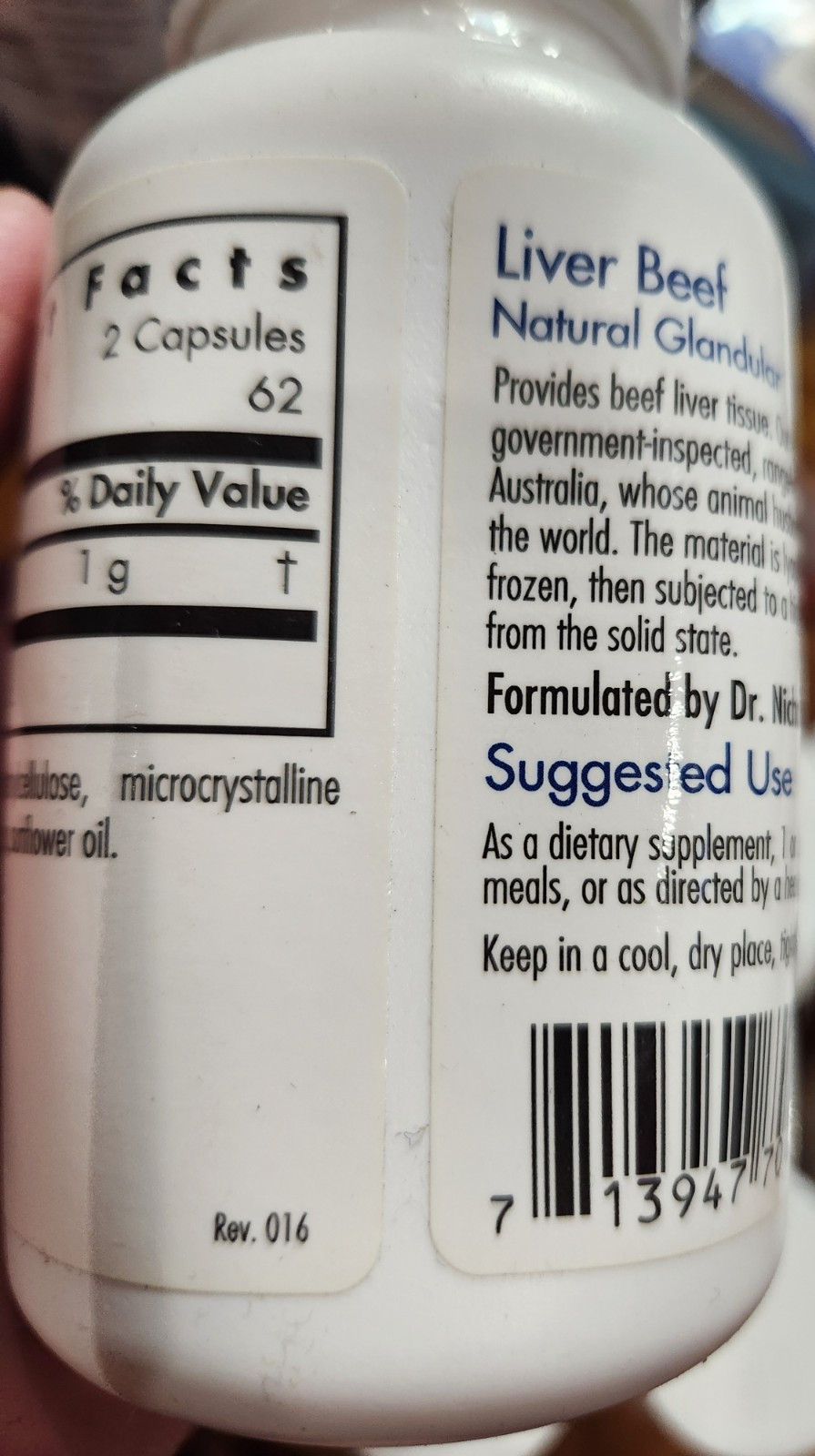 Allergy Research Group , Liver Beef , 125 VEGICAPS , EXP : 2027