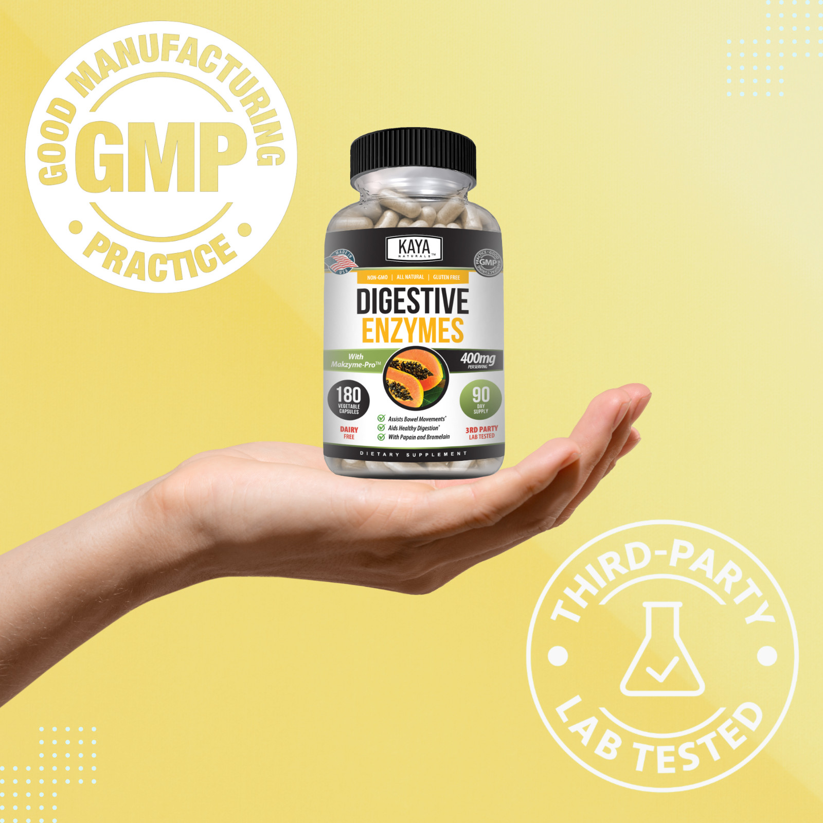 Digestive Enzymes Probiotics & Bromelain 180ct Constipation Bloating Gut Relief