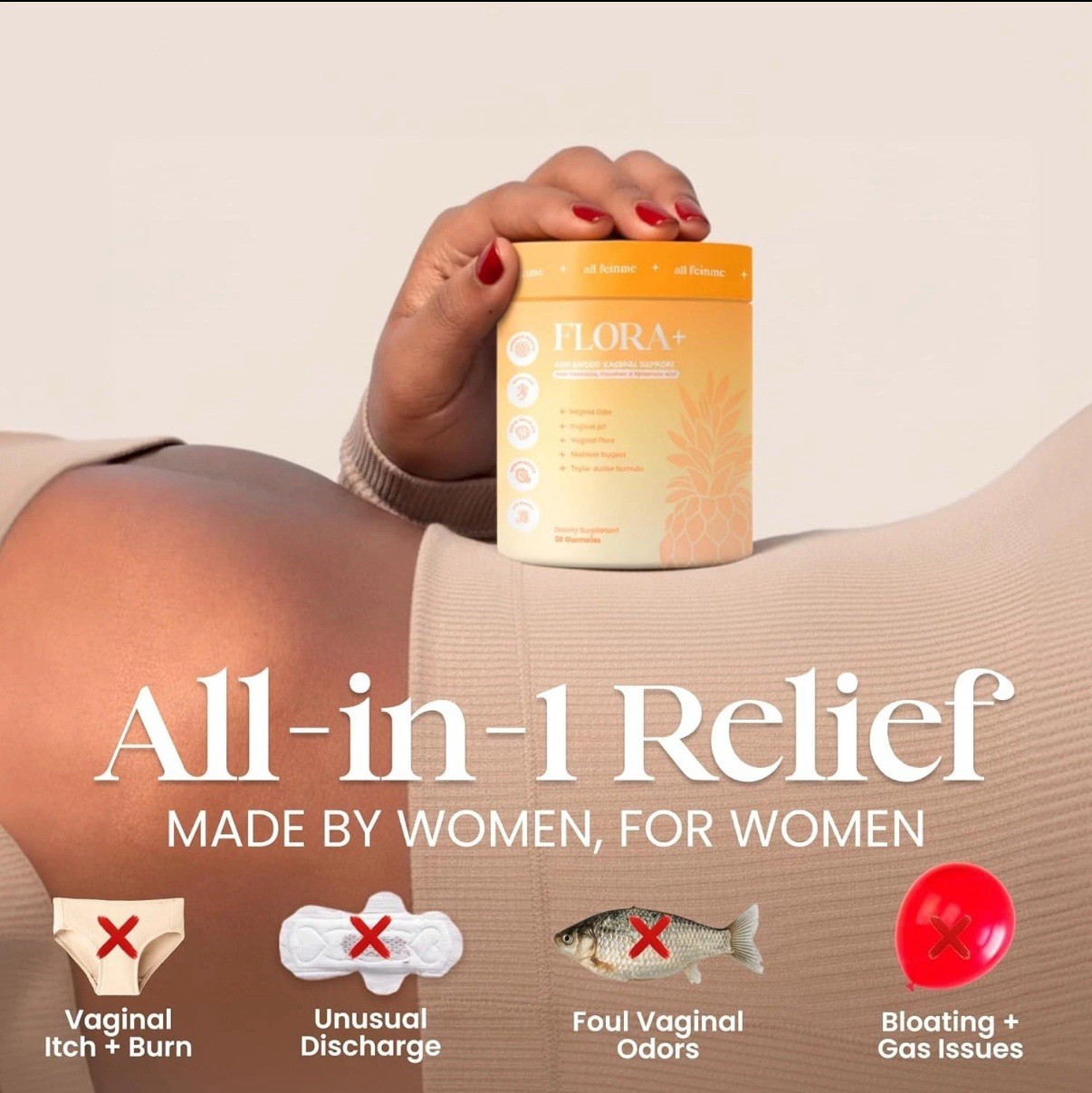 ALL FEMME Flora+ Advanced Vaginal Support Gummies 30ct PINEAPPLE 🍍 *AUTHENTIC*