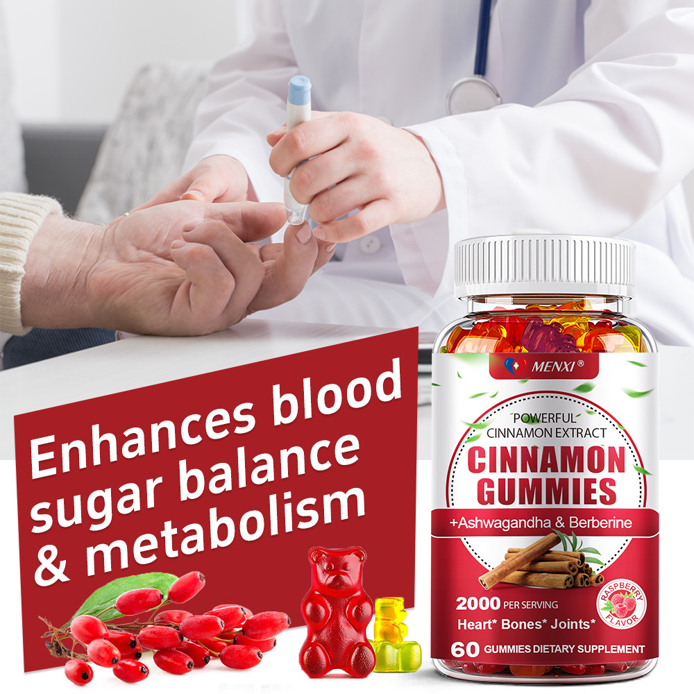 Organic Ceylon Cinnamon 2000mg Gummies – Berberine Blood Sugar Supplement 60 Pcs