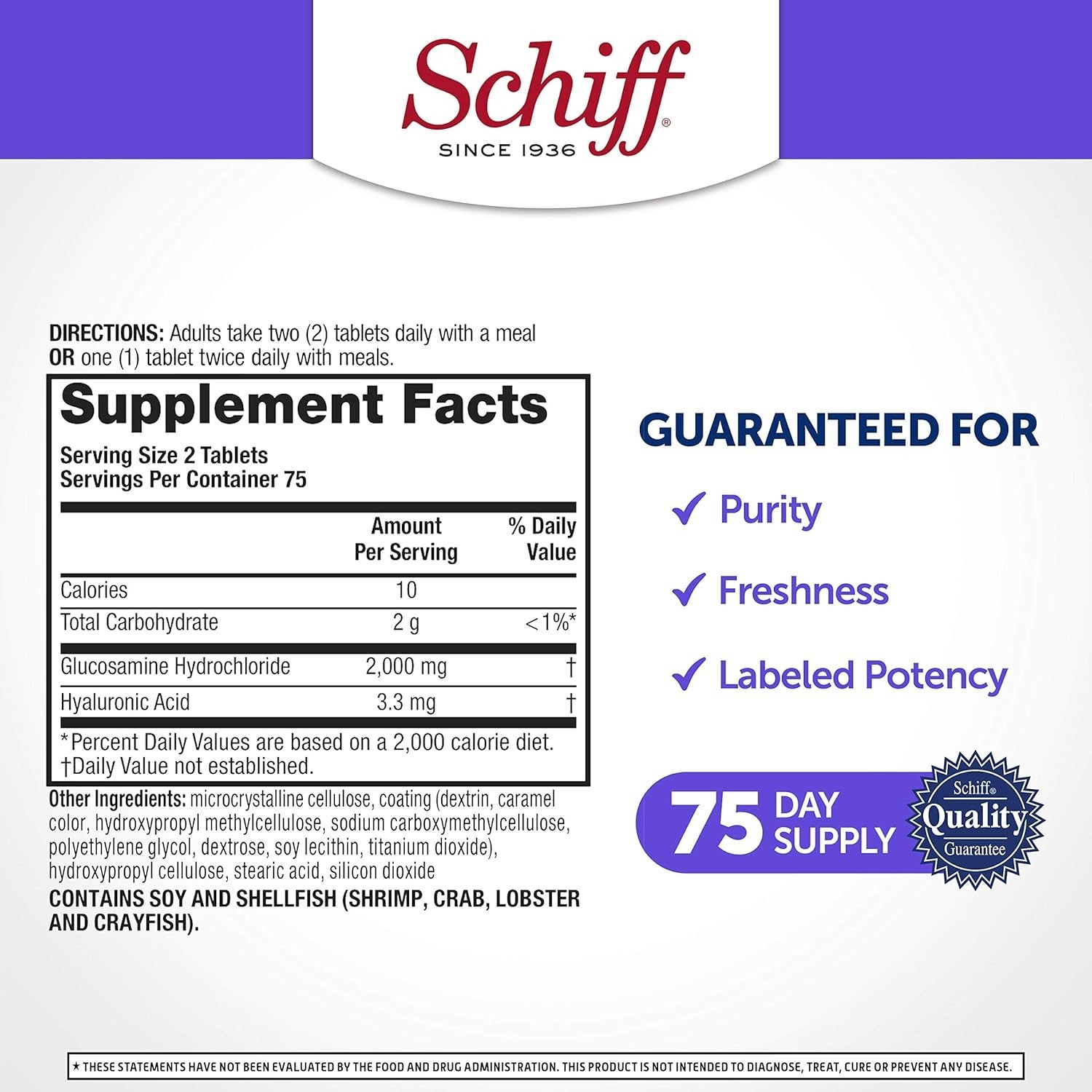 Schiff Glucosamine 150 Tabs (Pack of 6)