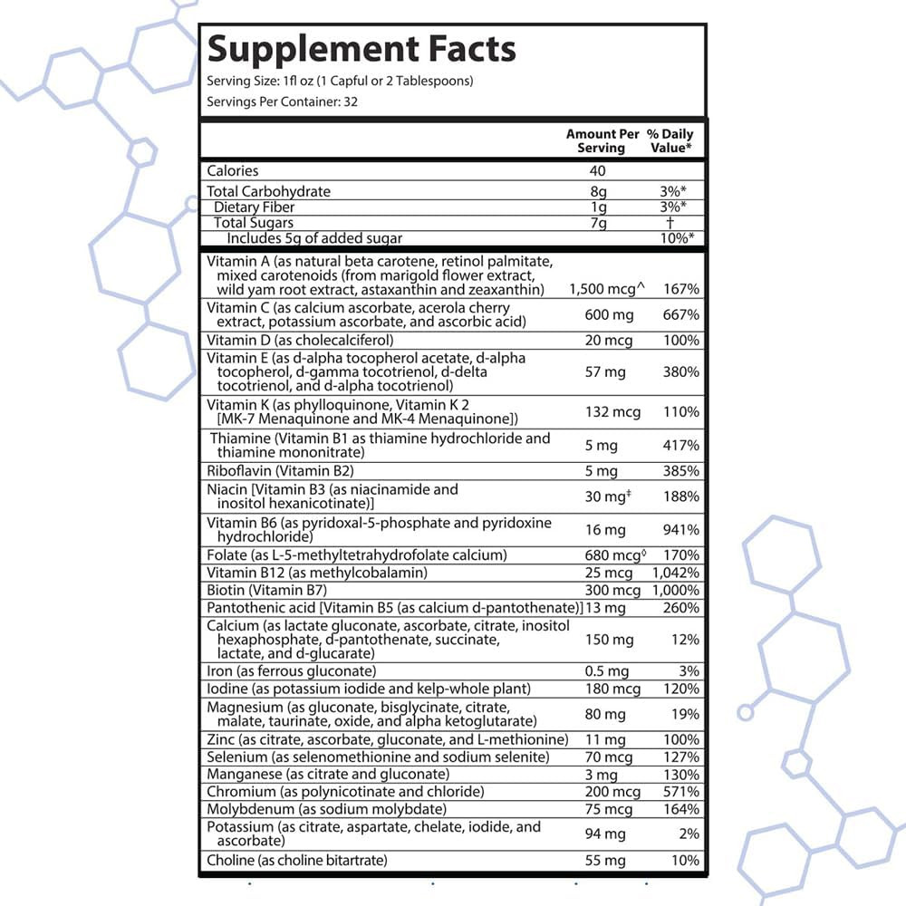 Intramax Organic Liquid Multivitamin, Non GMO, Dairy Free, Gluten Free, Magnesiu