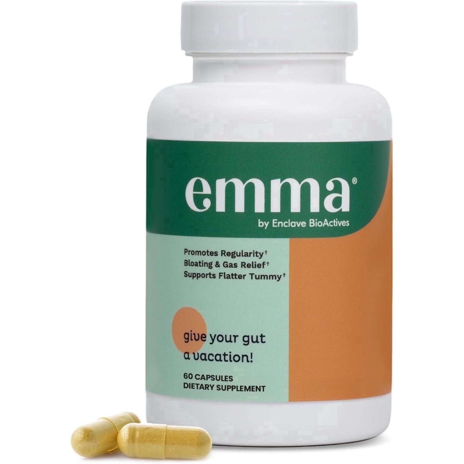 Emma Gut Health Supplement for Gas & Bloating Relief,Leaky Gut Repair,60 Capsule