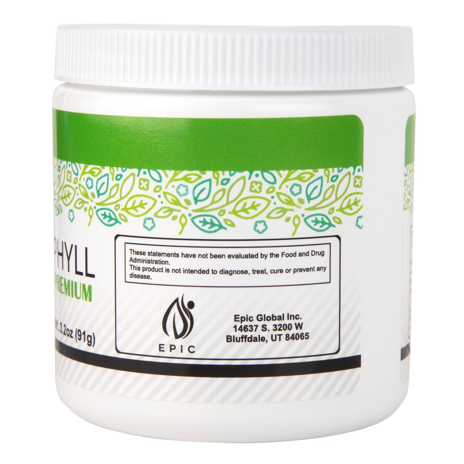 Epic Black Label Premium Chlorophyll Powder Dietary Supplement 3.2 oz (91g)
