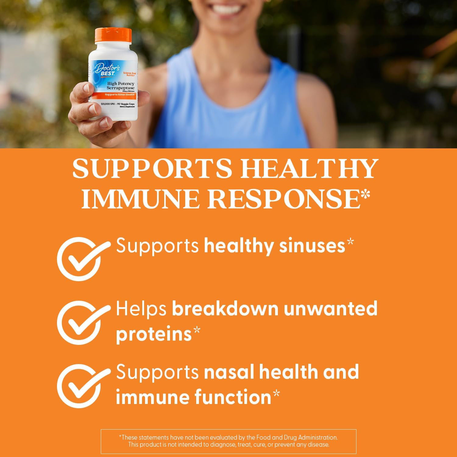Serrapeptase Supplement for Men & Women – Proteolytic Enzyme for Sinus & Immune