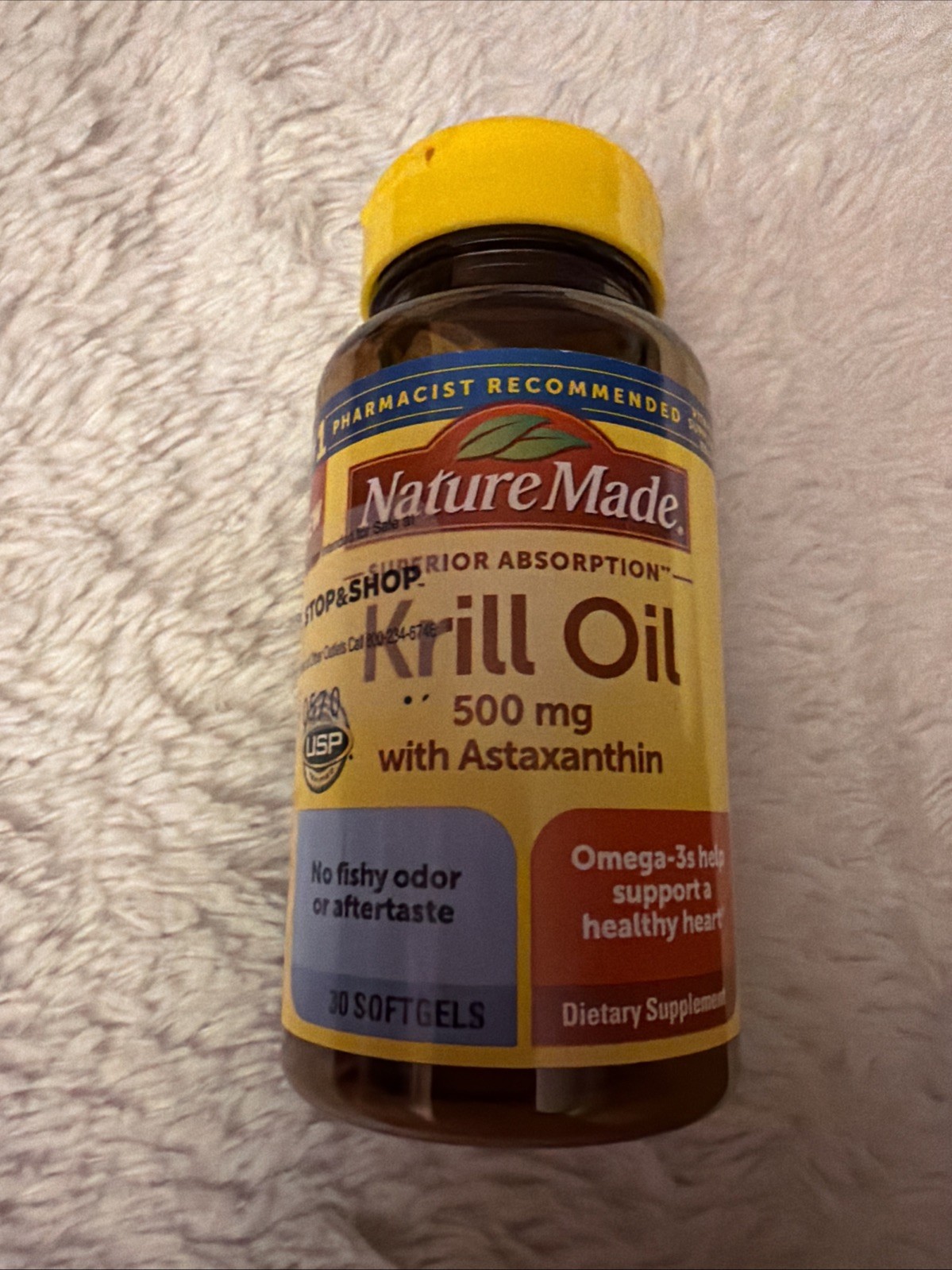 Nature Made Krill Oil with Astaxanthin 500 mg Omega-3 30 Softgels EXP 6/2027