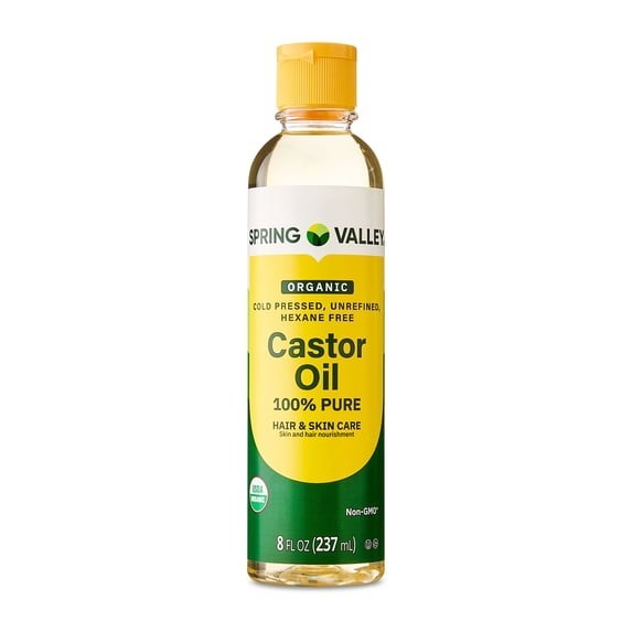 Spring Valley Cold-Pressed Castor Oil Organic for Hair & Skin 8 fl oz
