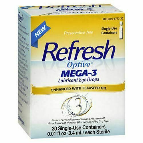 Refresh Optive Mega-3 Lubricant Eye Drops with Flaxseed Oil 30 Each
