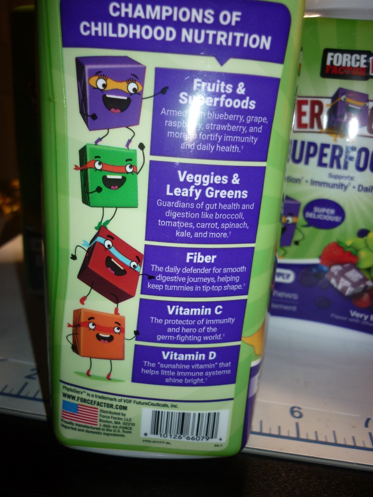 (3 Force Factor Kids Super Chews Superfoods 60×3 180 Chews Each EXP: 5/26