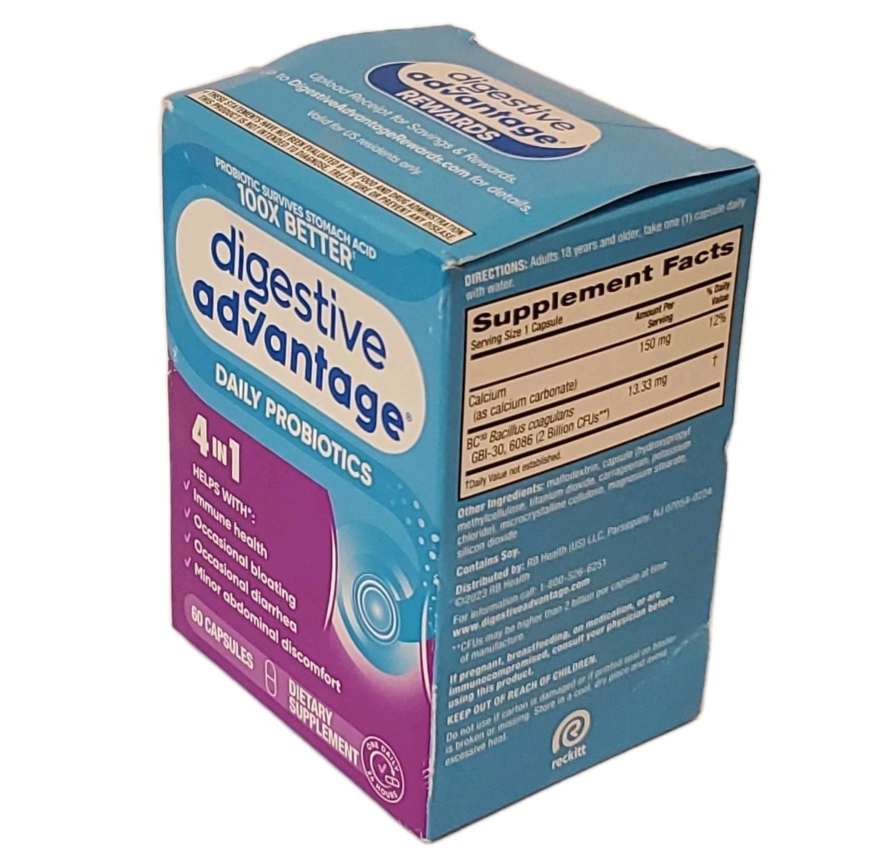 Digestive Advantage Daily Probiotics Immune Support & Gut Health 60 Capsule 1/27
