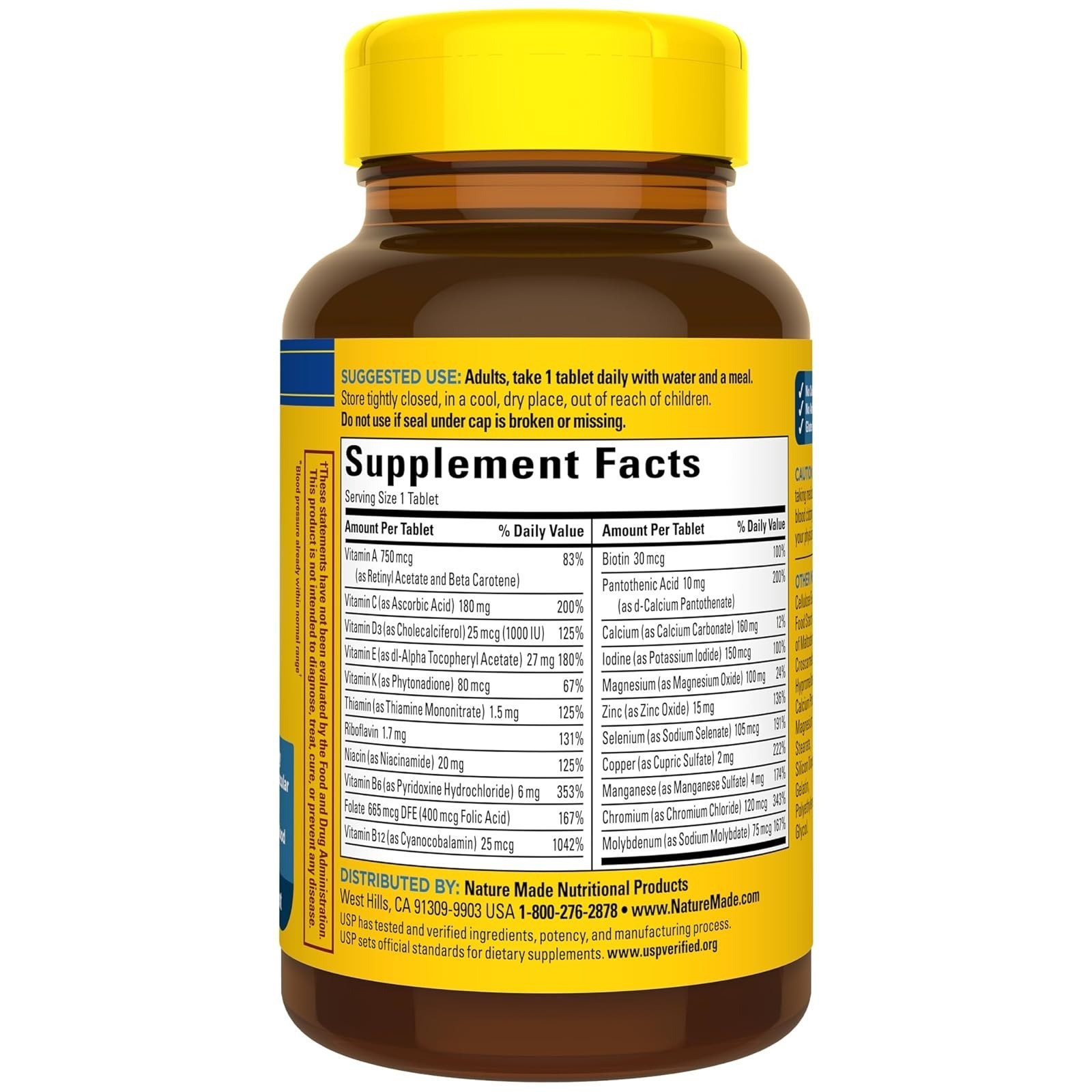 Nature Made Multivitamin for Men 50+, Daily Nutritional Support, 90 Tablets