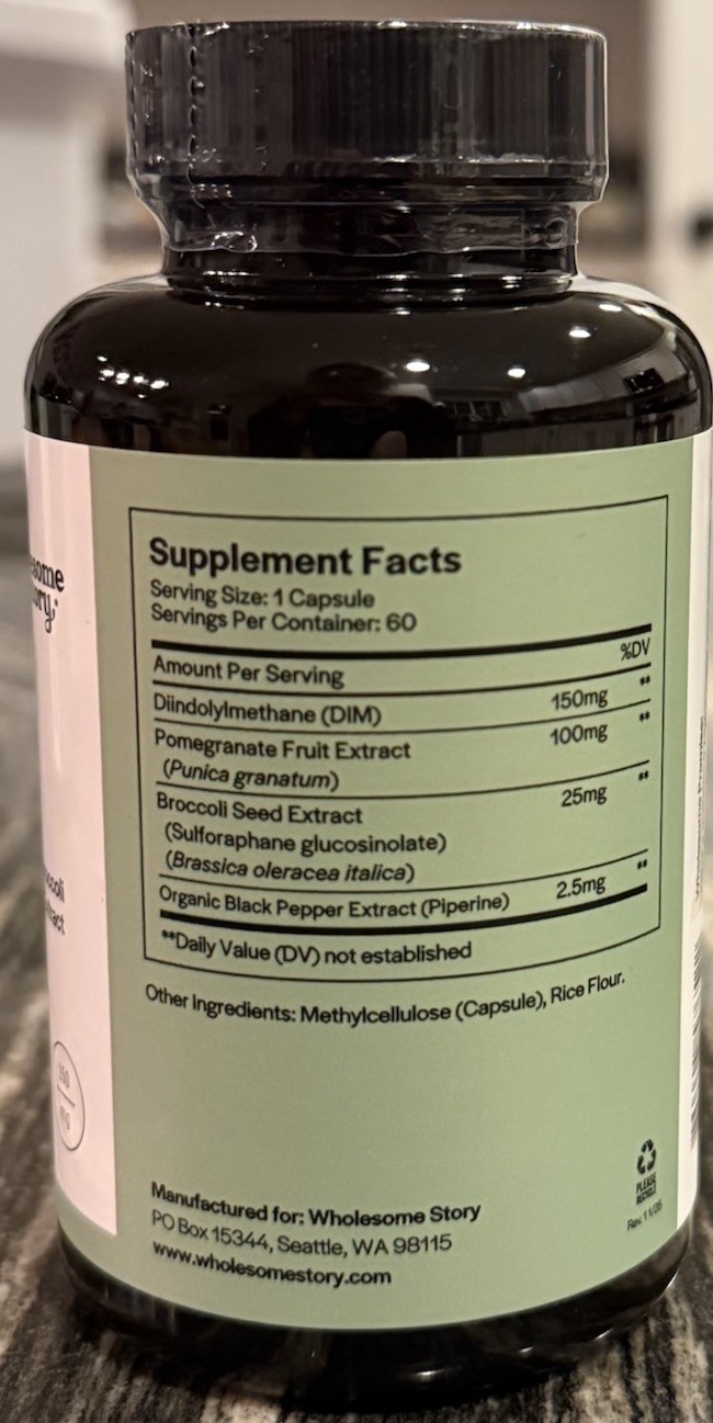 Wholesome Story DIM Supplement Estrogen Hormone Balance Pomegranate Pepper
