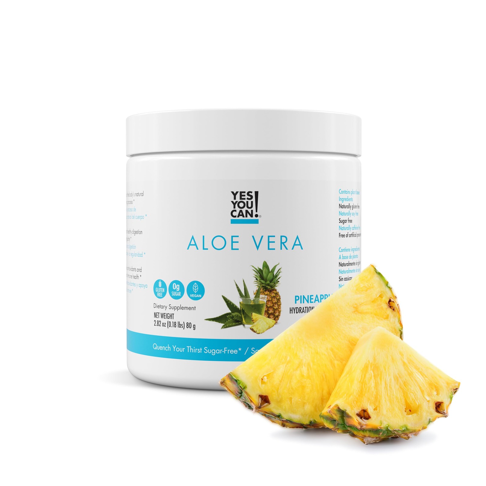 Yes You Can! Aloe Vera Powder Drink Mix – Hydration Booster Infused with Pure…
