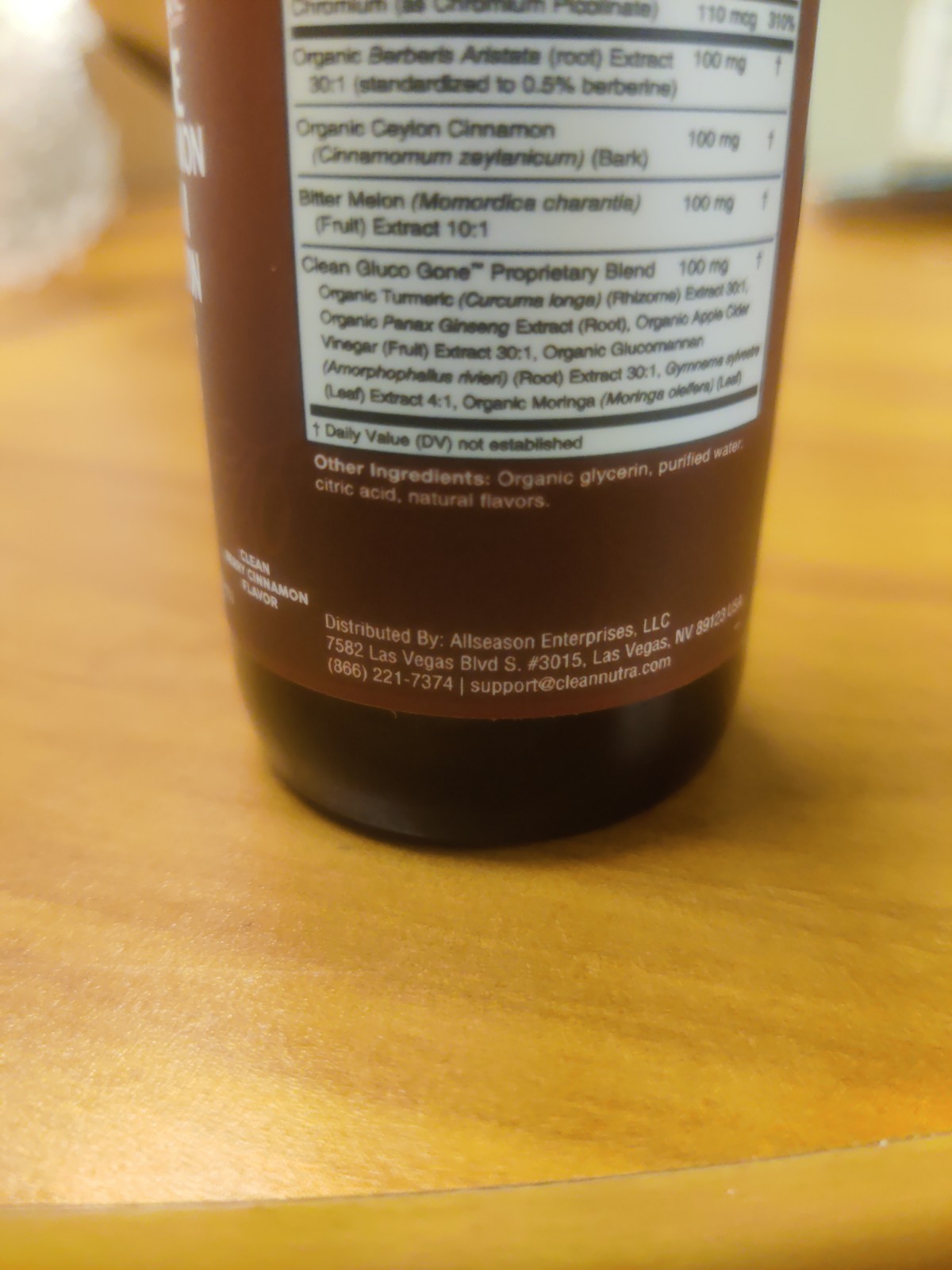 Clean Nutra Gluco Gone Drops 2oz Berberine Ceylon Cinnamon Chromium Exp 08/2027