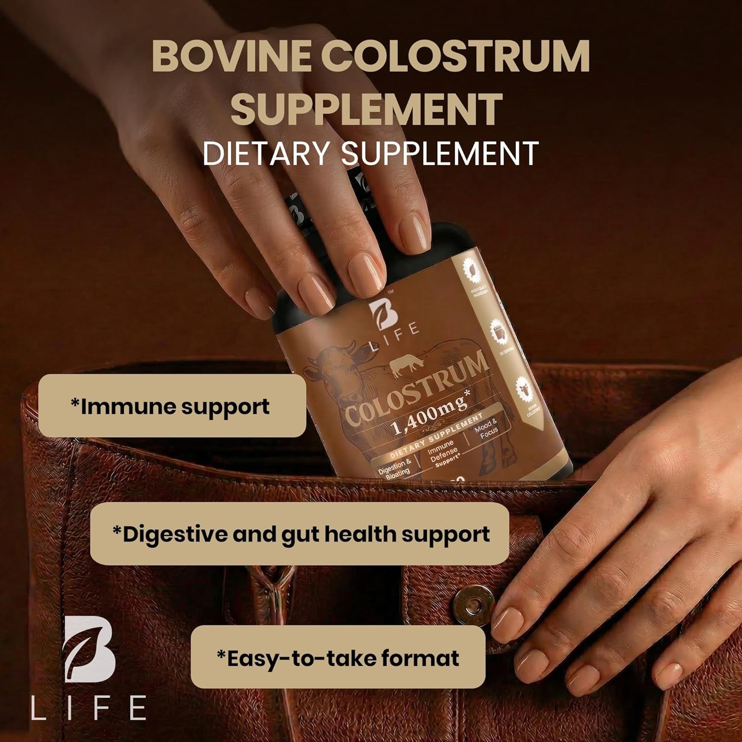 BLife Bovine Colostrum 1400mg Immune Gut Support 60 Caps Exp 04/2028