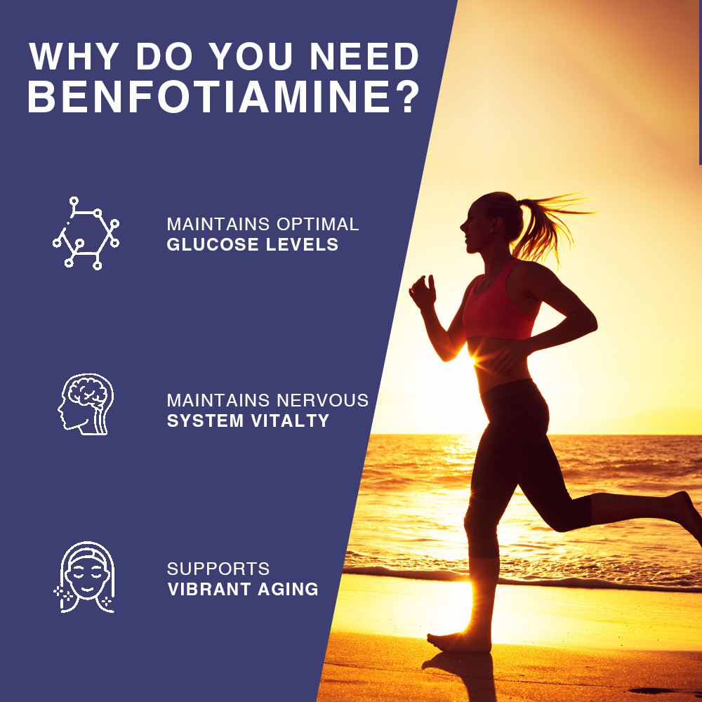 120pcs Benfotiamine Capsules 300mg – L-lecucine – Fat & Water Soluble Vitamin B1