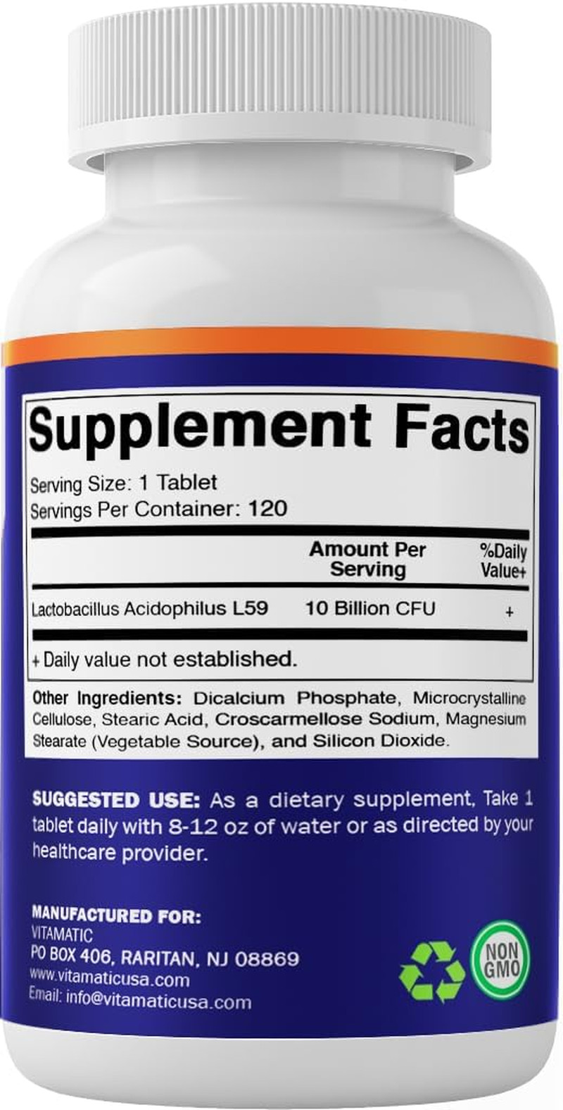 Acidophilus Probiotic – 10 Billion CFU – 5X Potency – Daily Probiotic Supplement