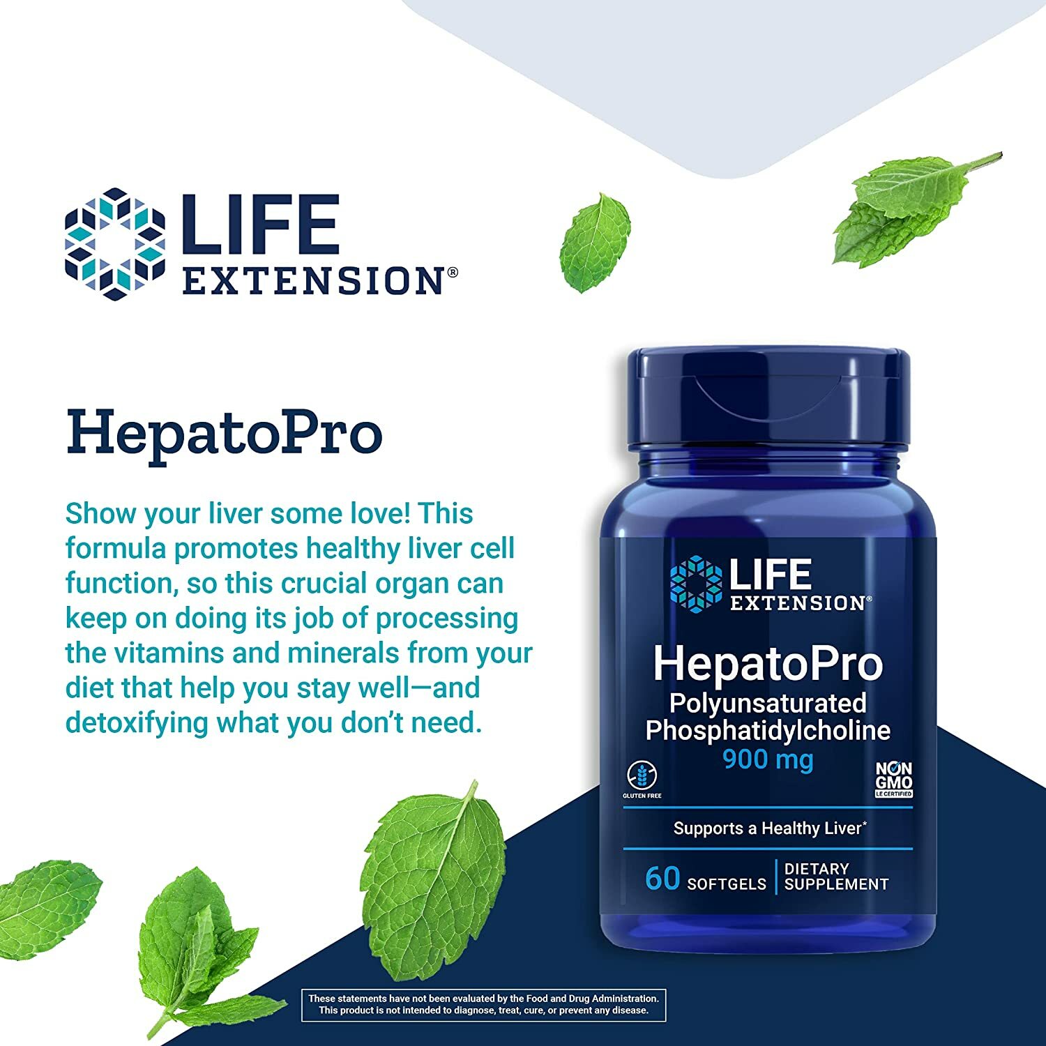 2 PACK Life Extension HepatoPro PPC 900 mg Healthy Liver Supplement 60 Softgels