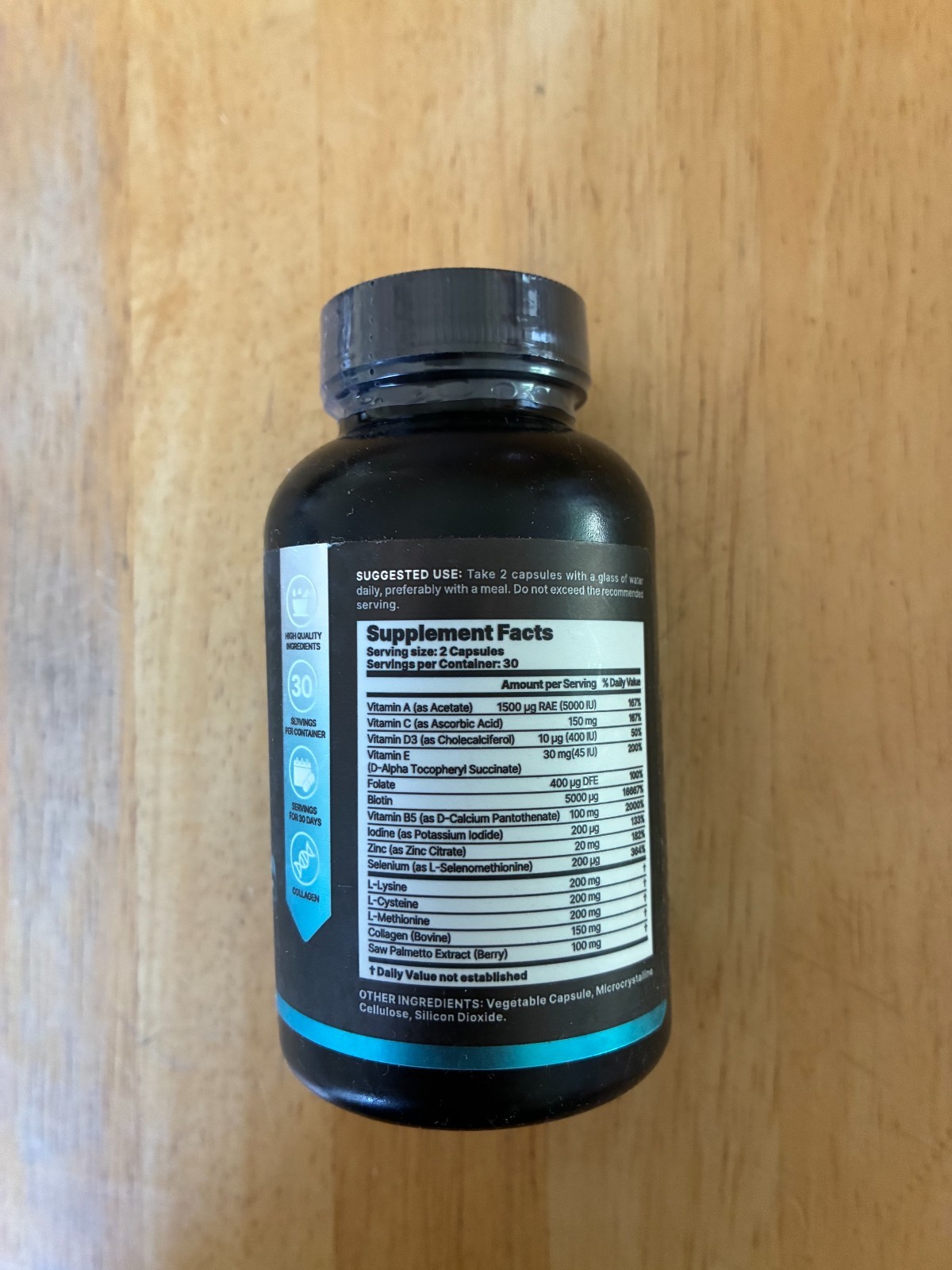 BLife Mens Hair Growth Supplement – Biotin Collagen Hair Vitamins 60 Capsules