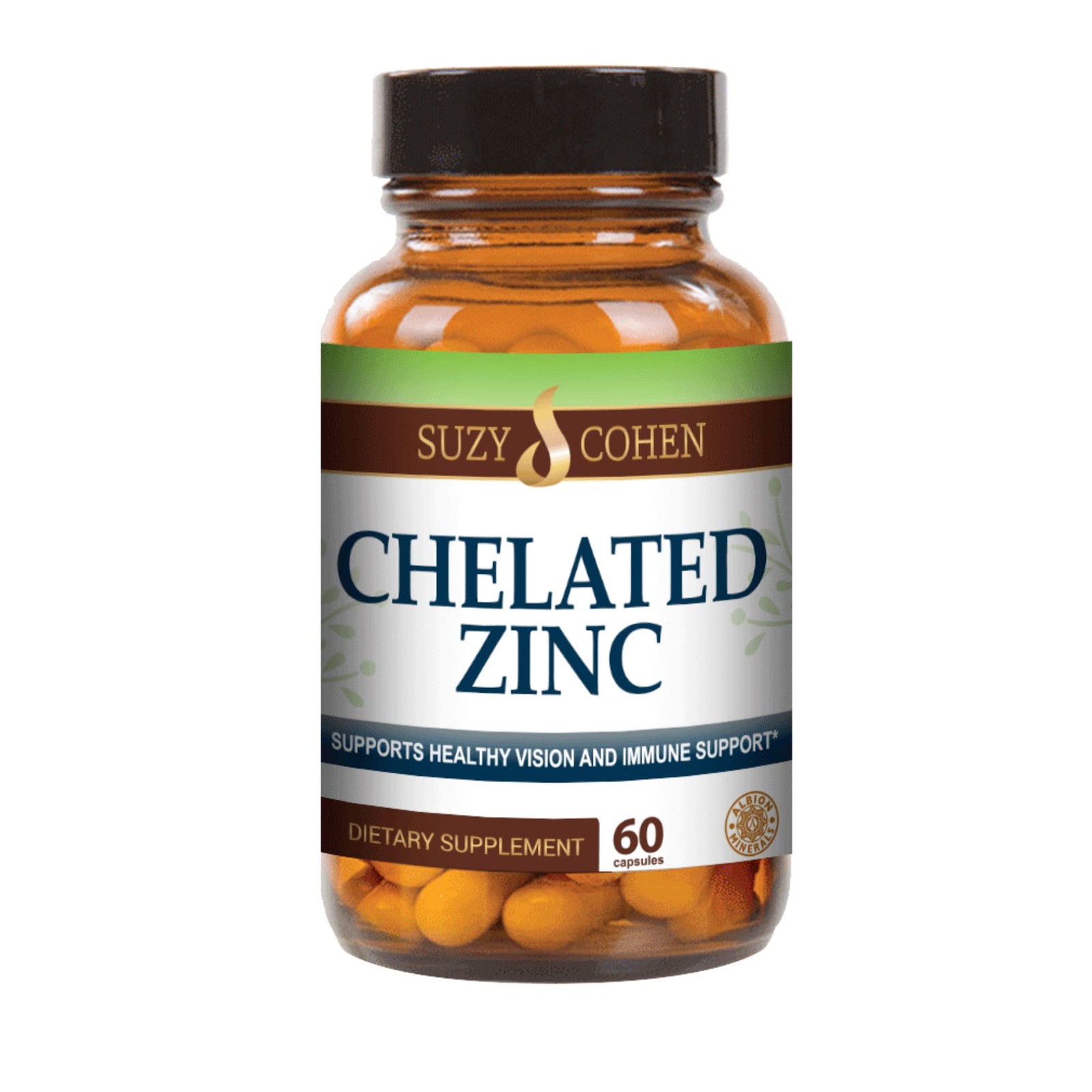 Chelated Zinc Supplements 60 Capsules Gentle Stomach Healthy Cell Growth