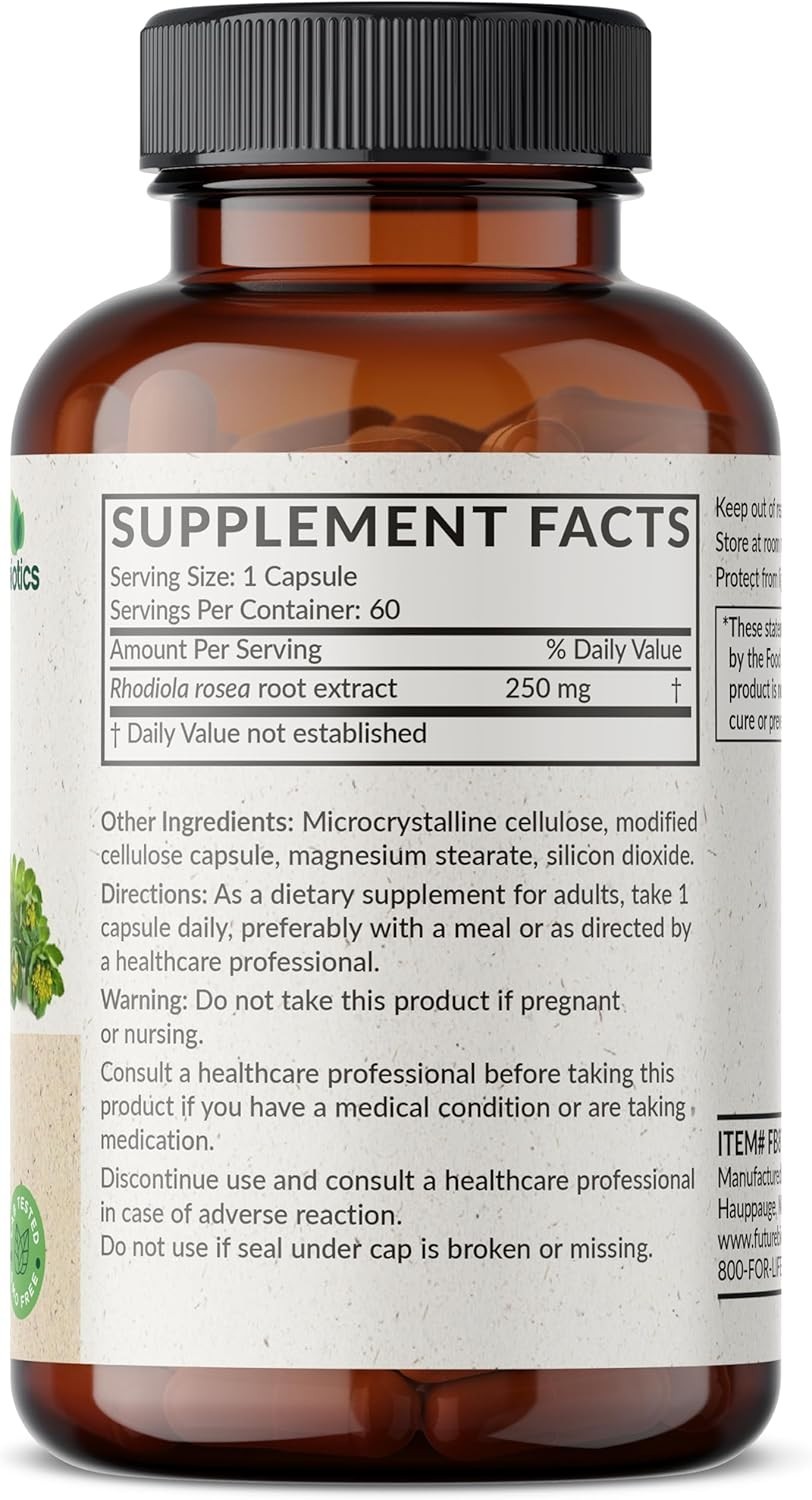 Adaptogenic Rhodiola Rosea: 60 Vegetarian Capsules for Brain and Stamina Boost