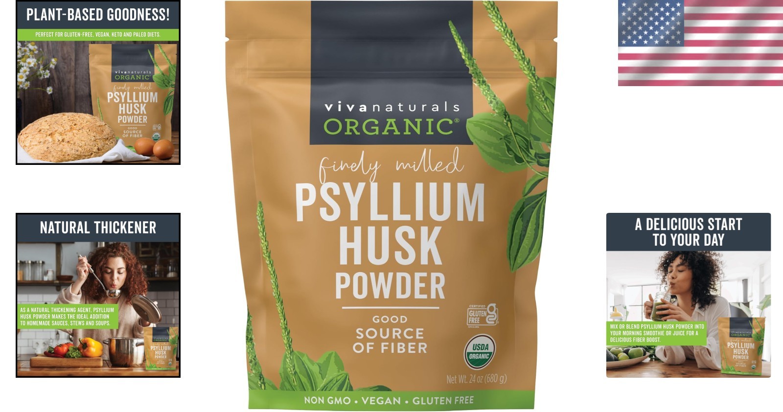 24 oz Psyllium Husk Powder – , Gluten-Free & Keto-Friendly Fiber Superfood