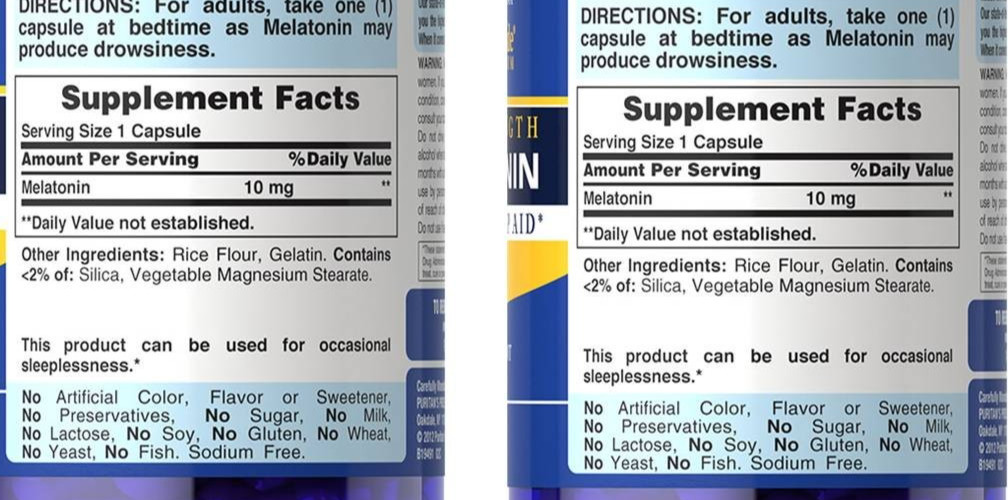 Melatonin 10 Mg 3 Bottles X 60 = 180 Rapid Release Capsules made in USA