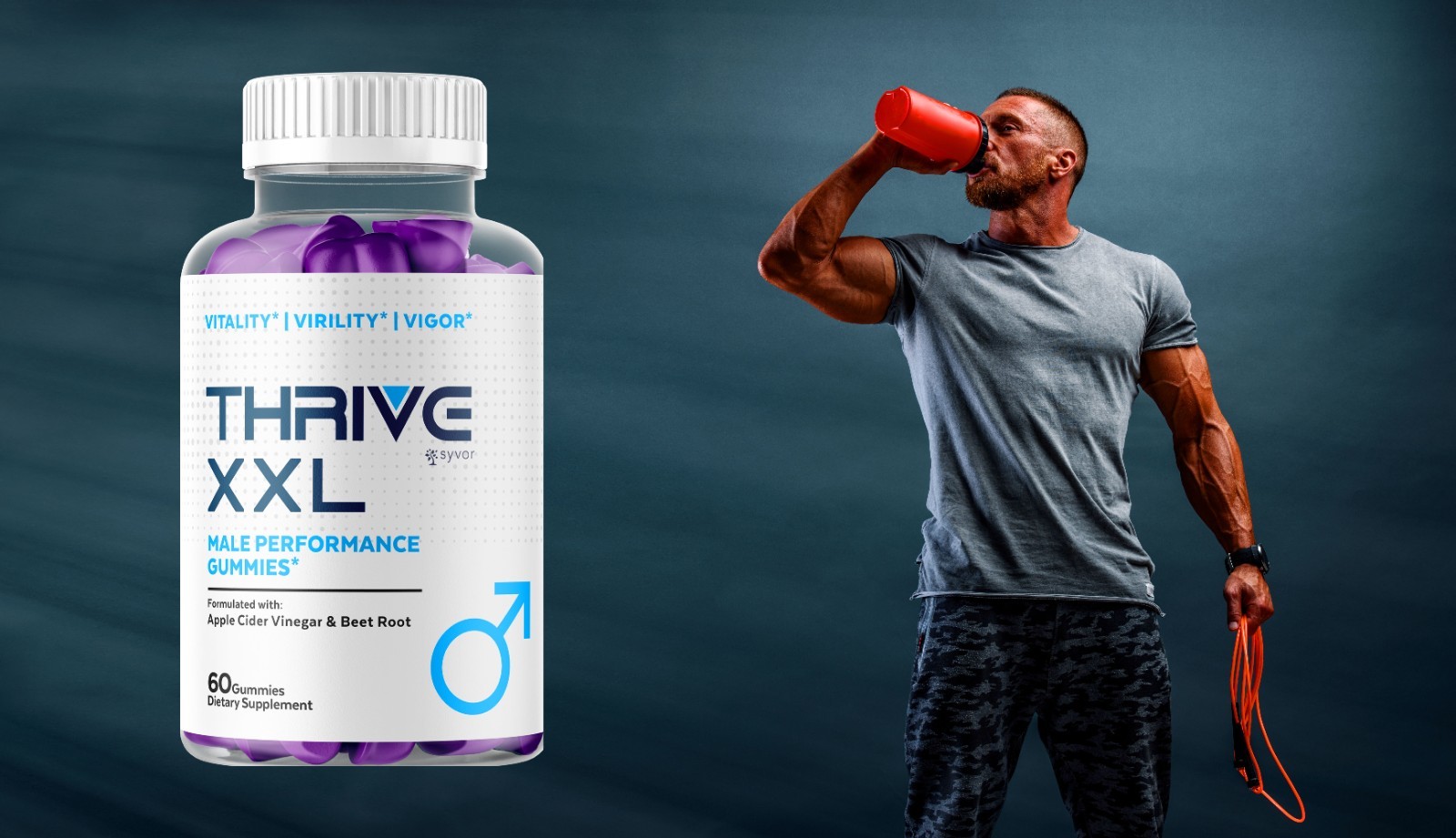 (1 Pack) Thrive XXL Male Gummys Advanced Formula ThriveXXL Vitamin 60 Gummies