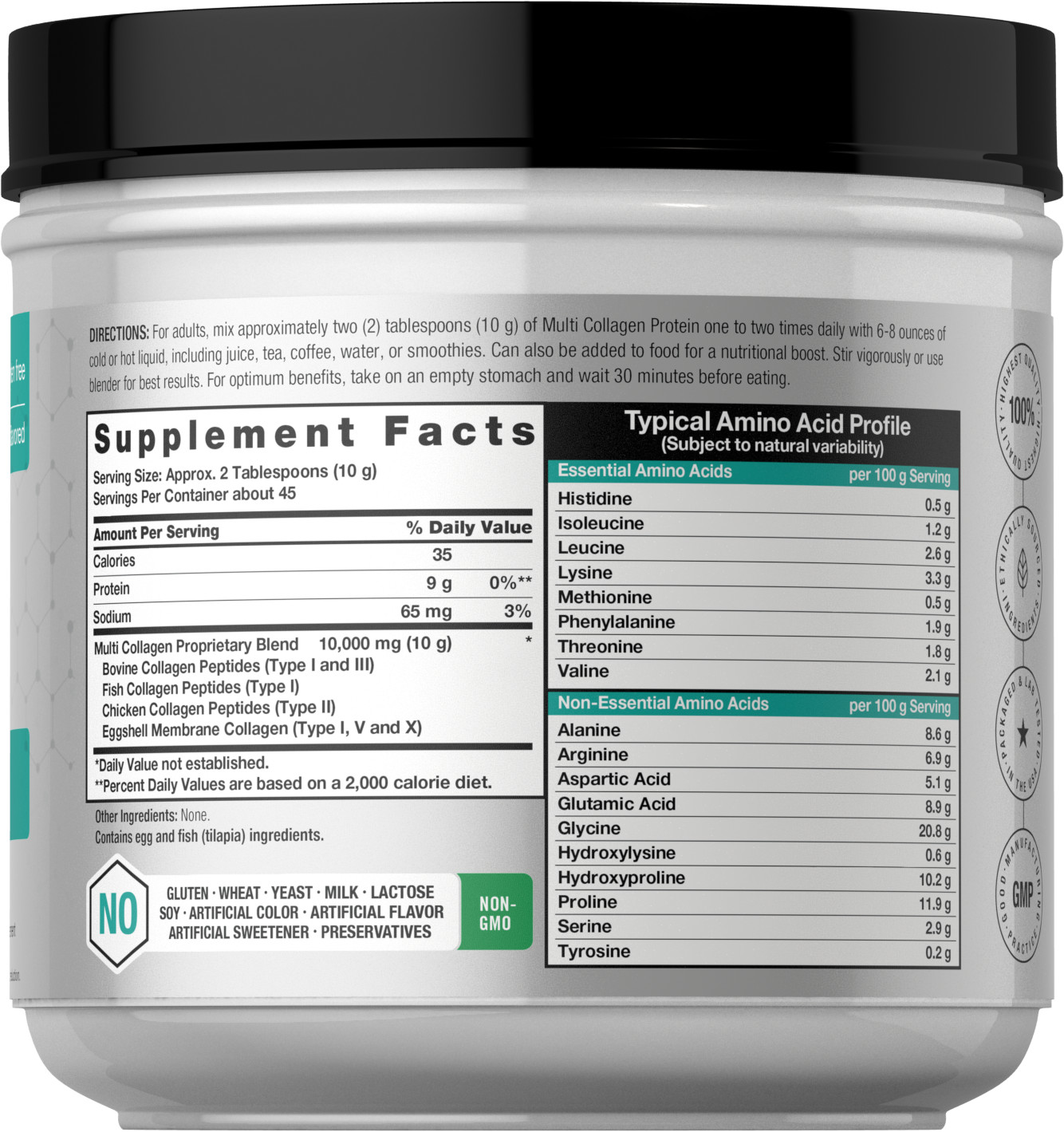 Multi Collagen Protein Powder | 16 oz | Type I, II, III, V, X | by Horbaach