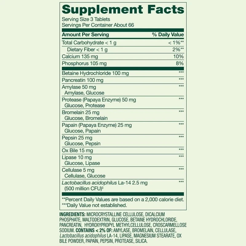 Spring Valley Probiotic Multi-Enzyme Digestive Formula 2 Pack 200 Tablets