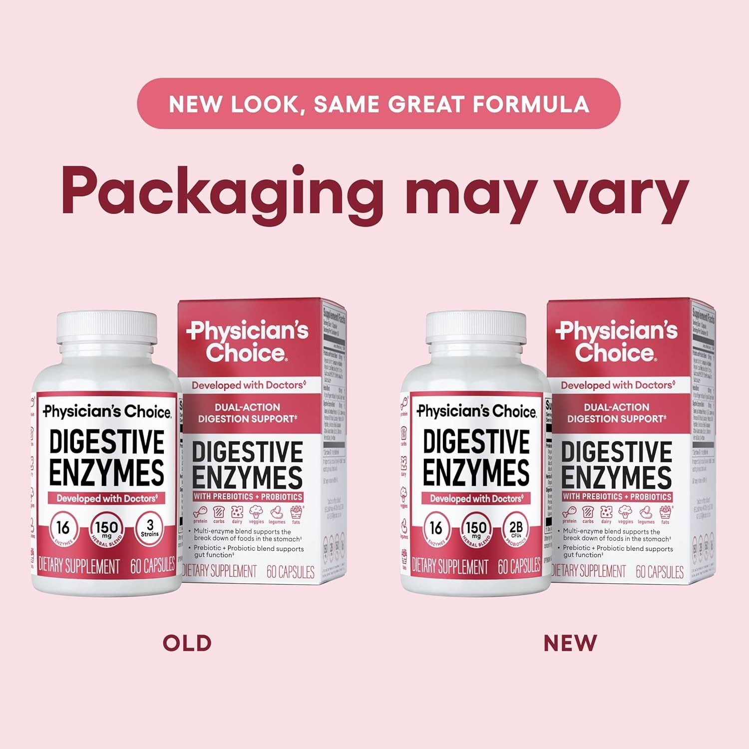 Physician’s Choice Digestive Enzymes 16 Enzyme Probiotic Prebiotic 90 Capsules