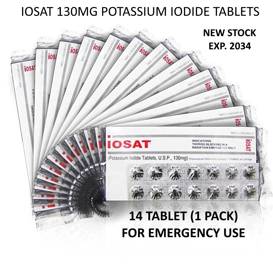 iOSAT Potassium Iodide Tablets 130 mg Pack (14 Tablets) Fresh Stock! ✅Exp. 2034✅