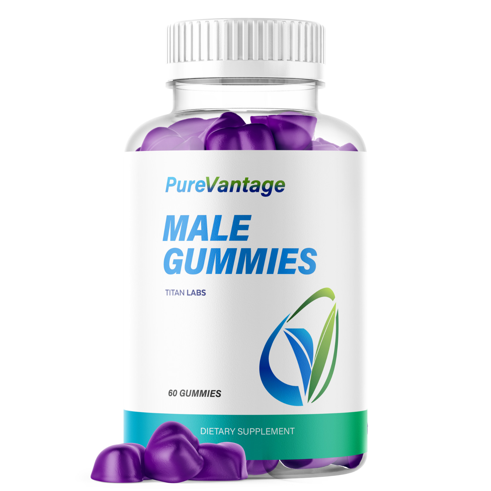 (1 Pack) Pure Vantage ACV Gummys Male Health Support Supplement 60 Gummies