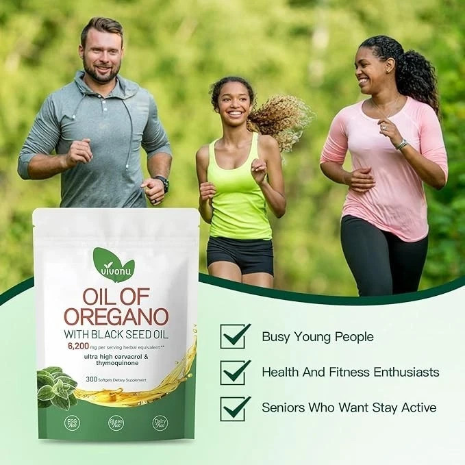2 Packs Micro Ingredients Oil of Oregano Softgels 6000mg Per Serving, 300 Count