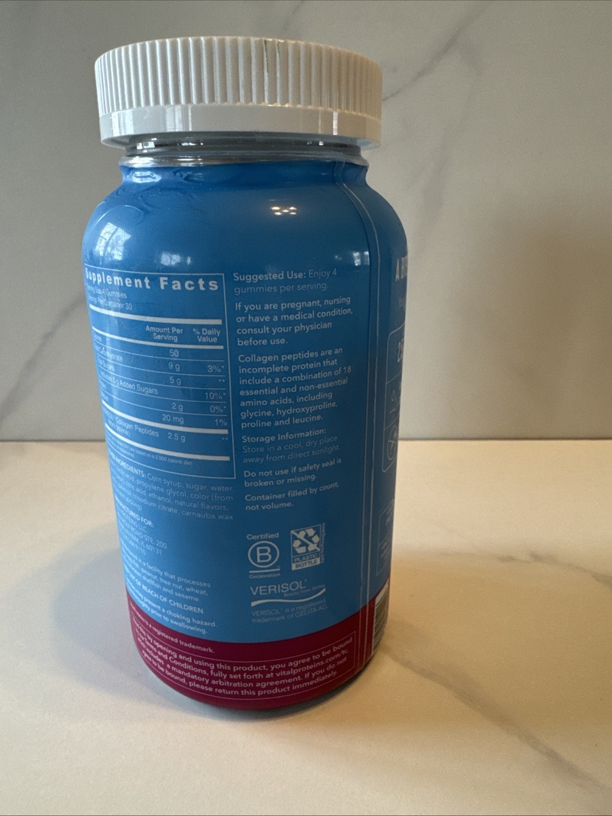 Vital Proteins Collagen Gummies Raspberry 120 Count Hair Skin Nails