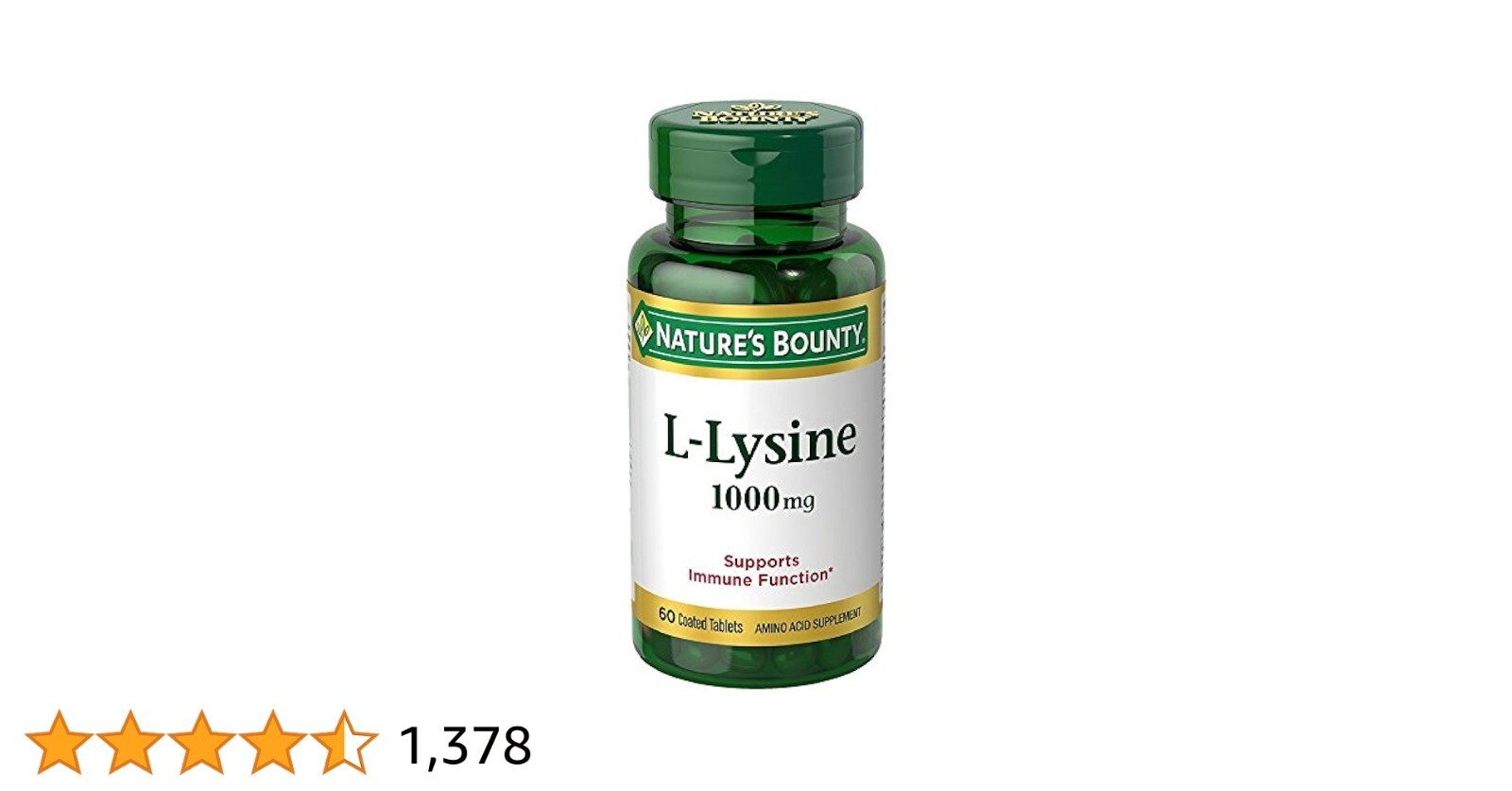 Nature’s Bounty L-LYSINE 1000mg 60 Tablets – Supports Immune Health