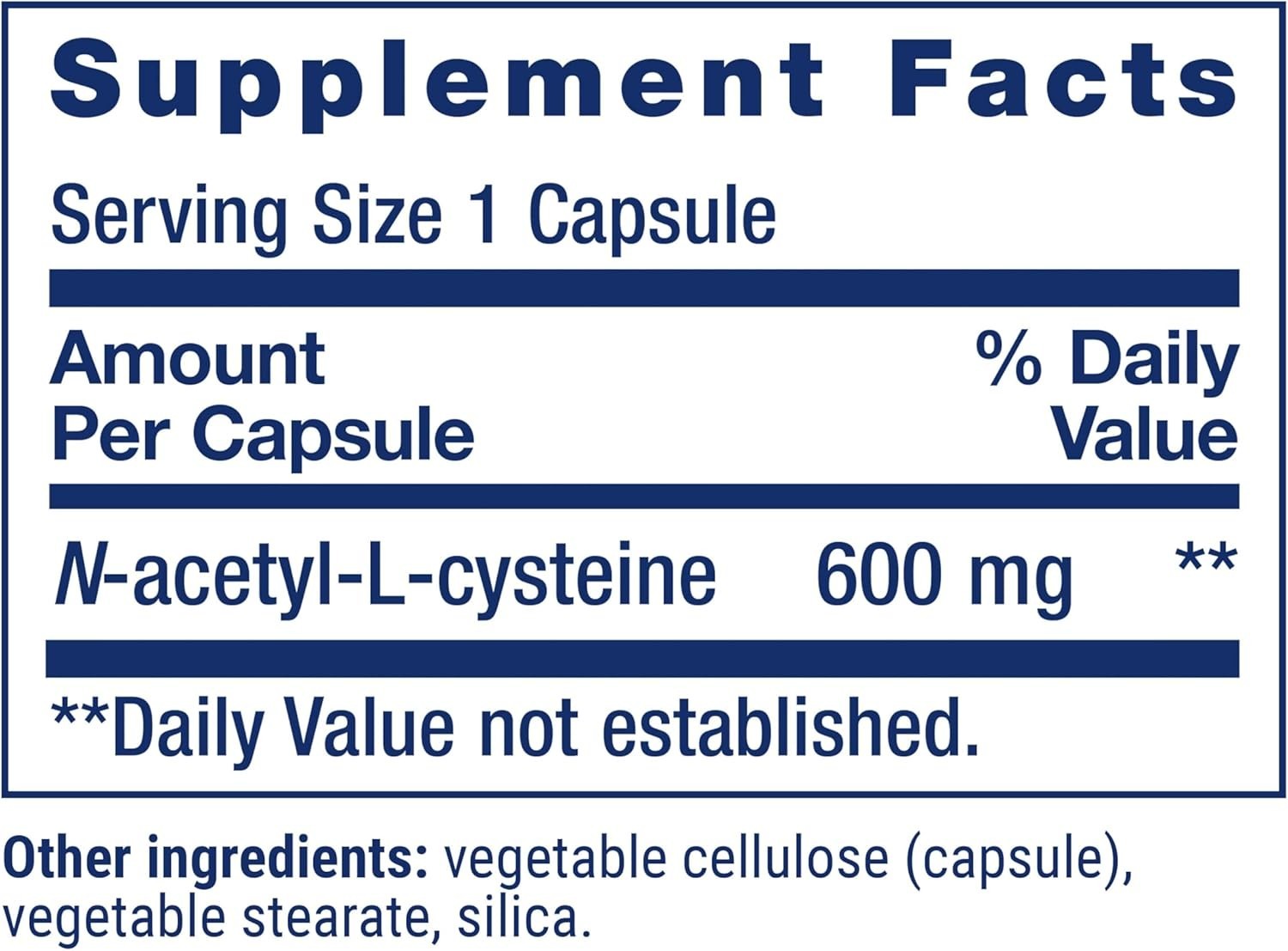 N-Acetyl-L-Cysteine (NAC) 600 mg, 60 capsules