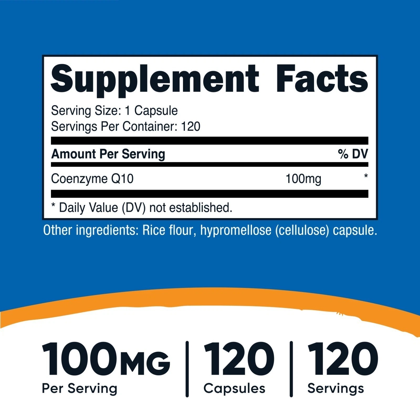 Nutricost CoQ10 100mg, 120 Capsules, Vegetarian Capsules, Non-GMO (Coenzyme Q10)