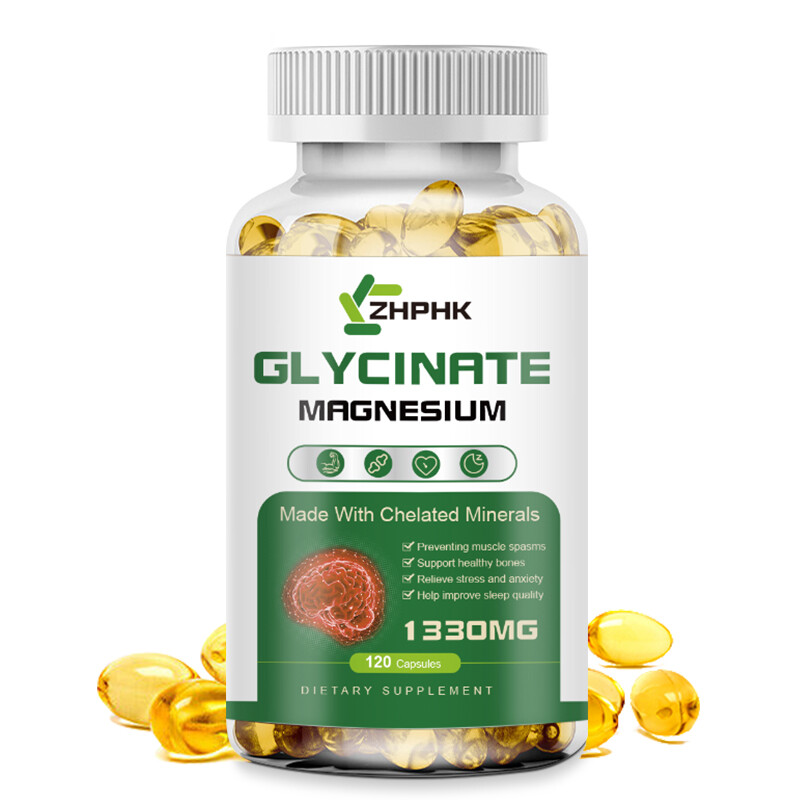 Magnesium Glycinate 1330mg 120 Capsules For Sleep Stress Relief Support Bone Lot