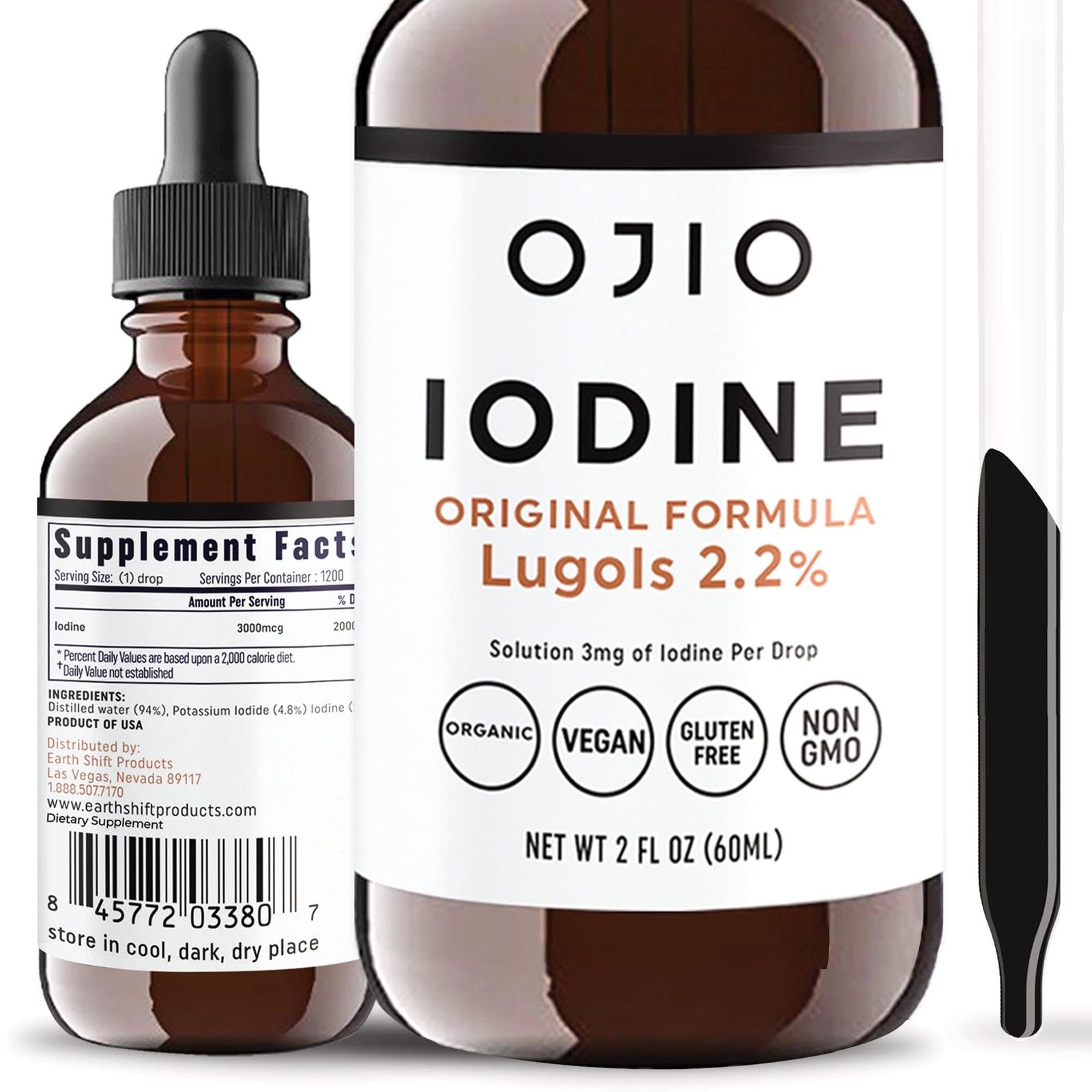 Lugols Iodine Solution 2% 1 Year Supply High Potency Liquid Oral Iodine Dro…