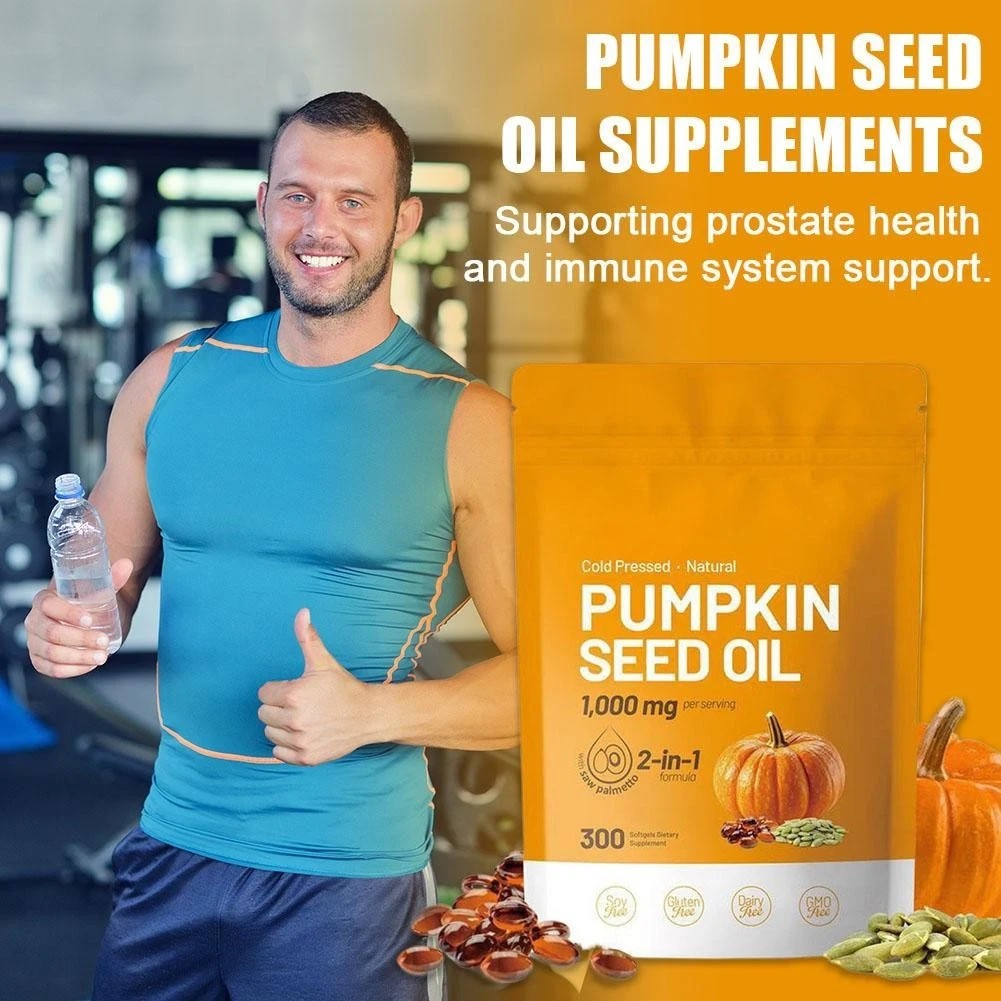 Pumpkin Seed Oil Saw Palmetto 1000 mg – Bladder Health, Immune Support 300 Pills