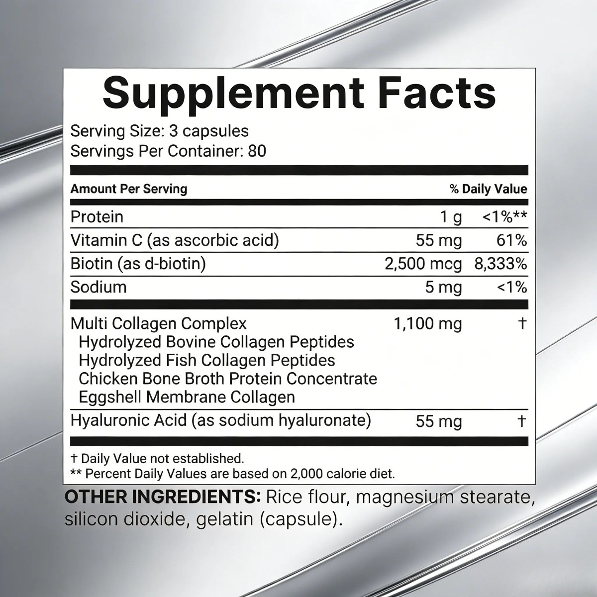 Micro Ingredients Multi Collagen Pills–Types I,II,III,V,X for Hair, Skin & Nails