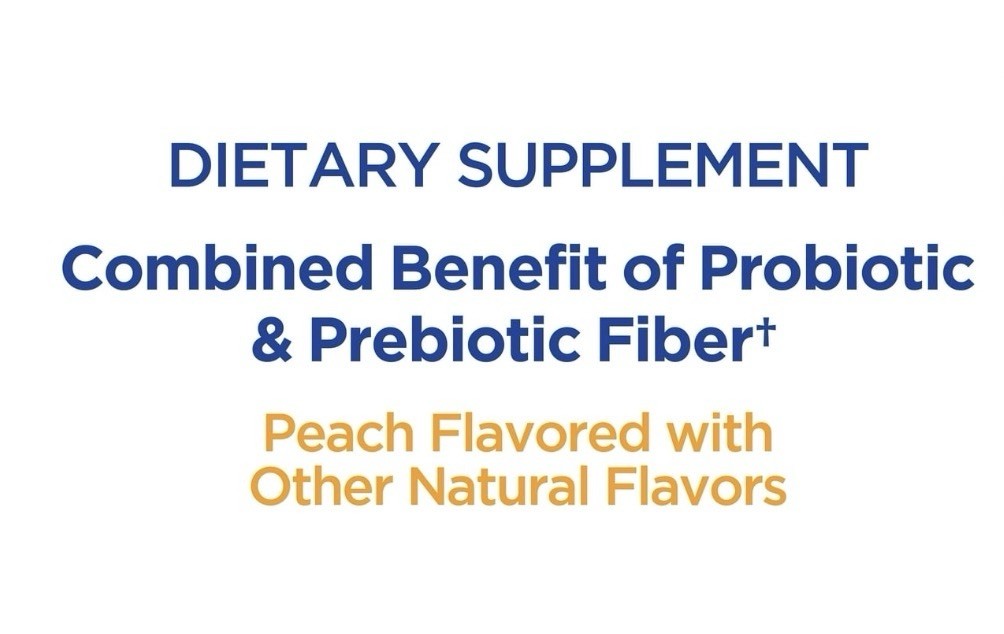 Probiotic + Prebiotic Dietary Supplement for Adults, Peach 30 Gummies.