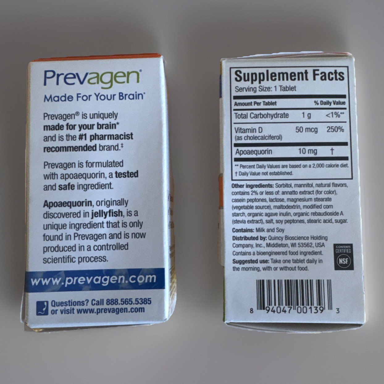 (2)~Prevagen Chewables Orange Flavor Brain Supplement 60 tablets total
