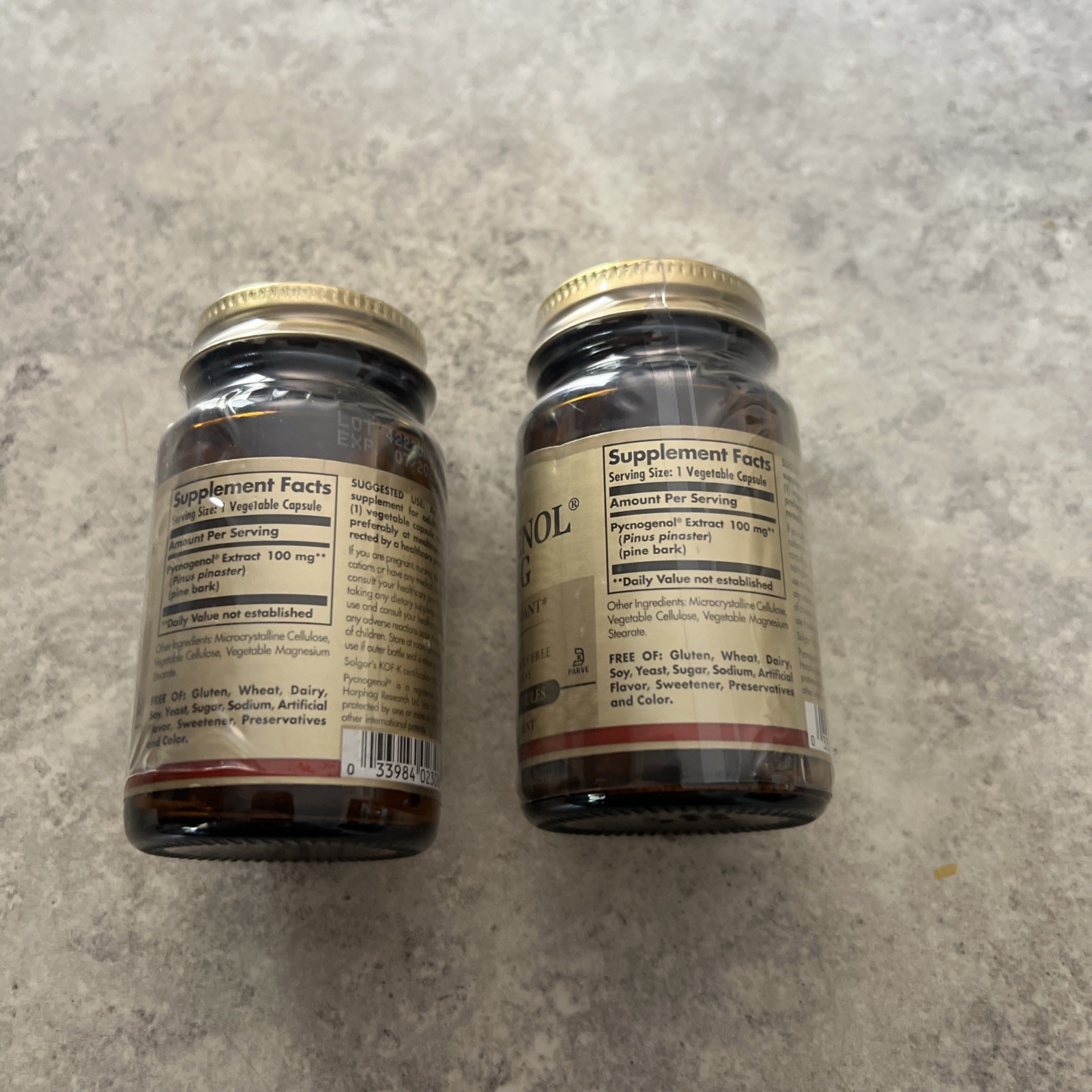 2X Solgar Pycnogenol 100mg Vegetable Capsule – 30 Count (02306) EXP 07/2028