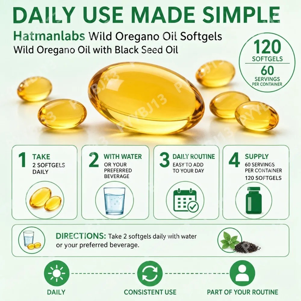Wild Oregano Oil Black Seed Oil Softgel Carvacrol Thymoquinone Immune Supplement